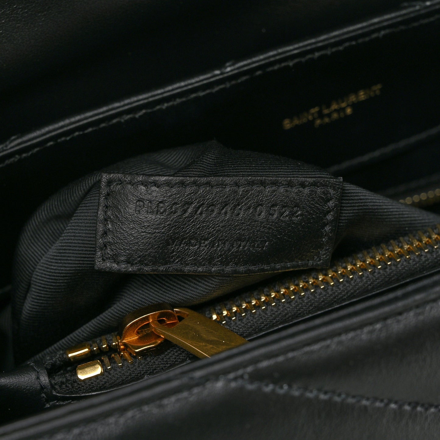 Calfskin Y Quilted Monogram Medium Loulou Chain Satchel Black