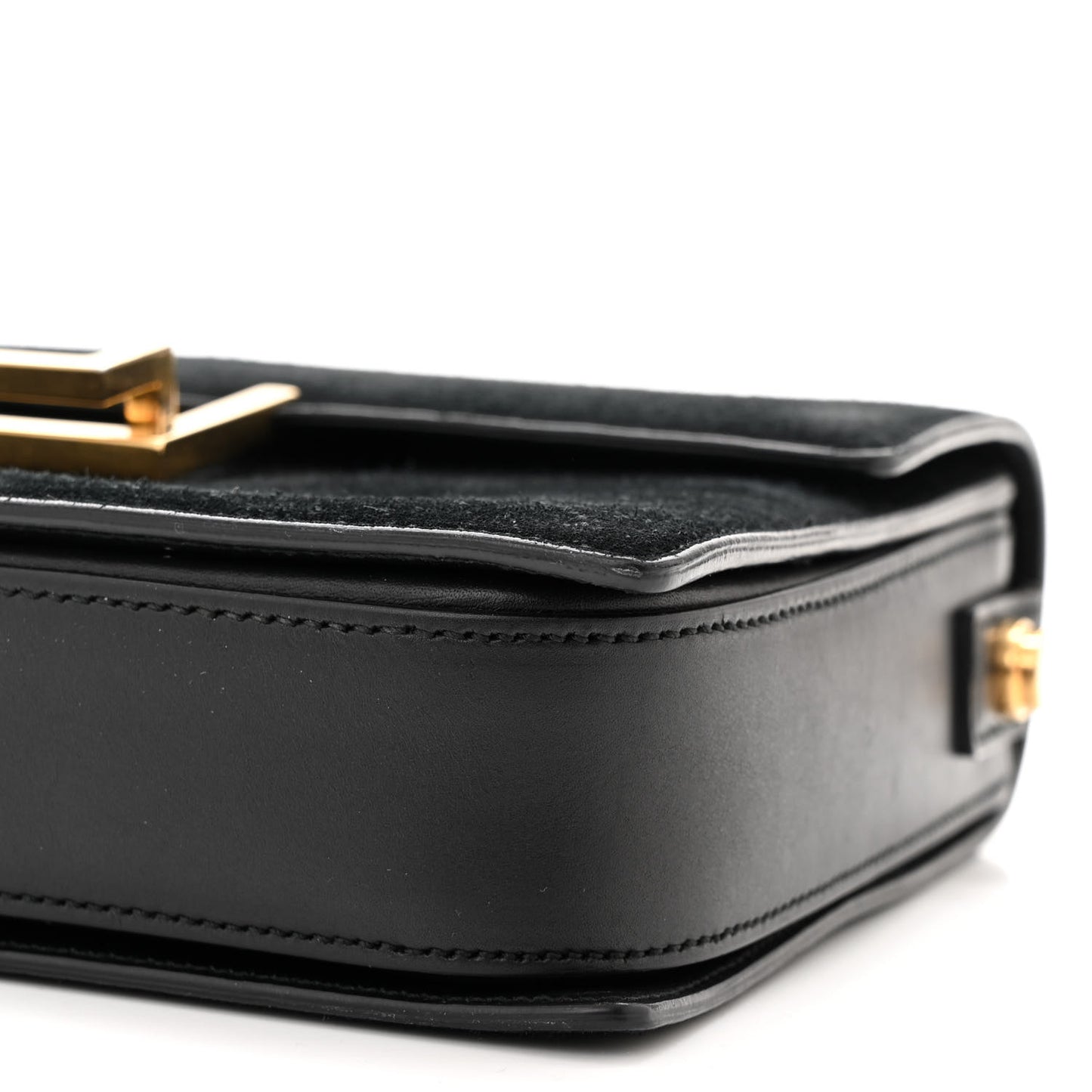 Suede Medium Classic Lulu Bag Black