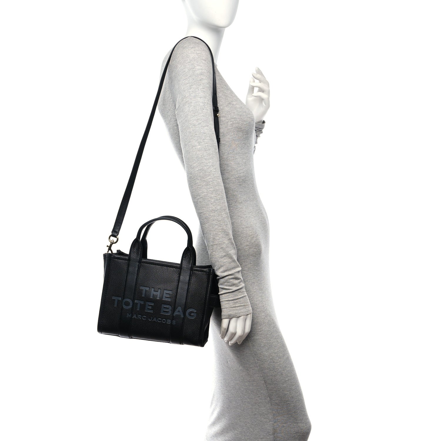 Marc Jacobs Grained Calfskin Small The Tote Bag Black 2 of 12