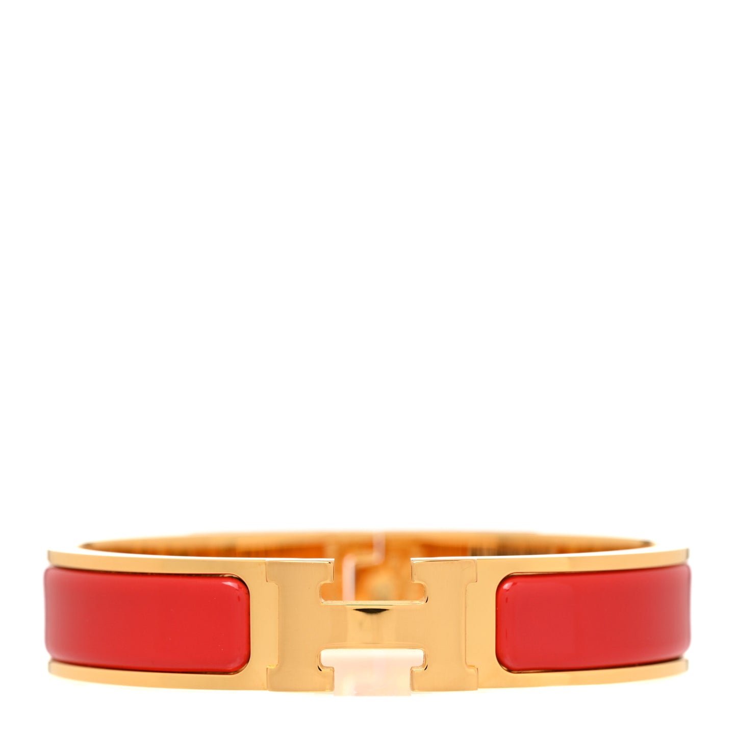 Enamel Narrow Clic Clac H Bracelet PM Rouge Bandana
