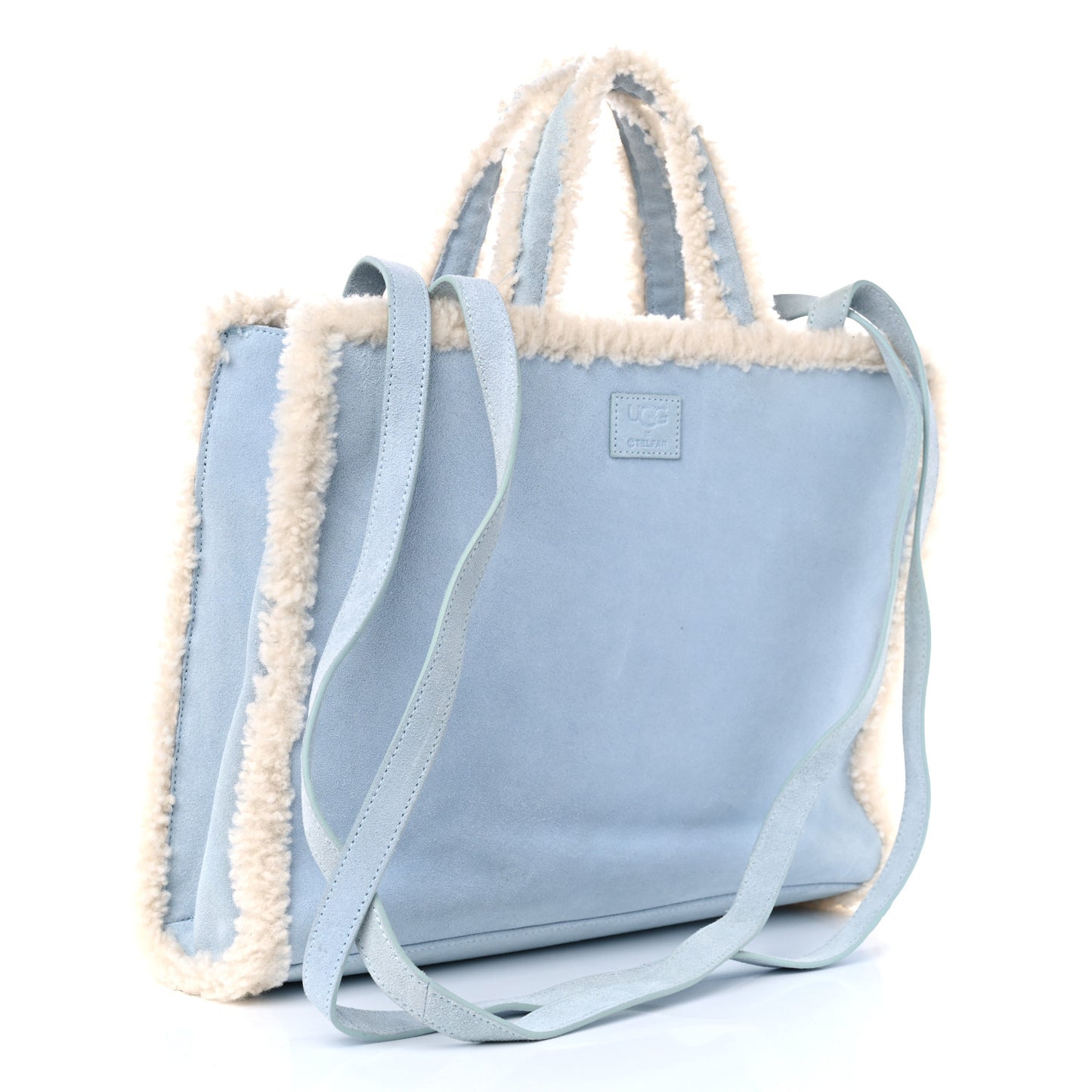 X UGG Suede Shearling Medium Shopping Bag Blue