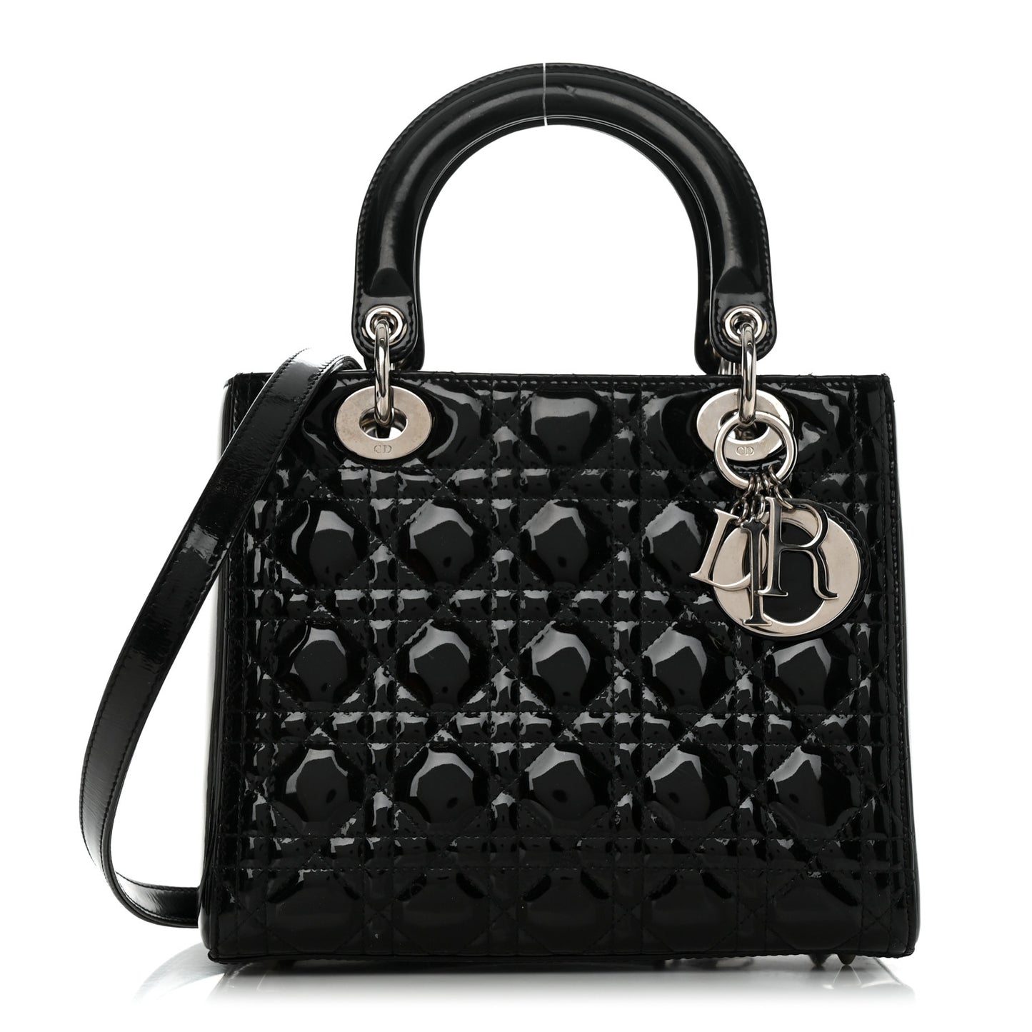 Patent Cannage Medium Lady Dior Black