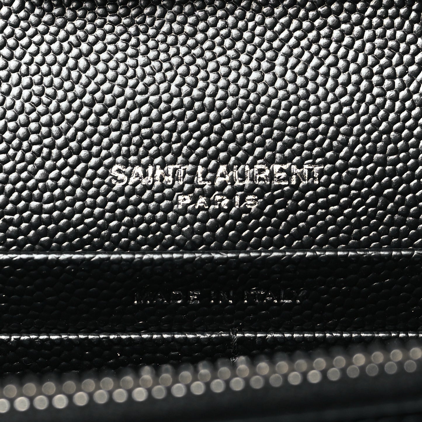 Grain De Poudre Mixed Matelasse Triquilt Monogram Chain Wallet Black