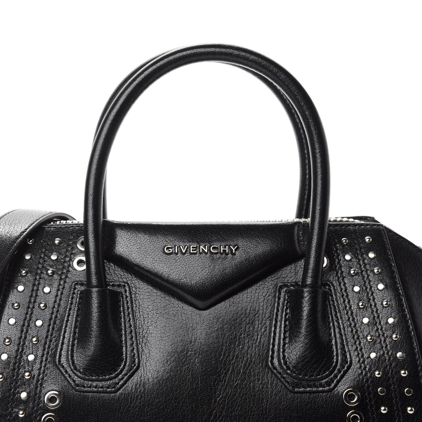 Goatskin Small Studded Antigona Black