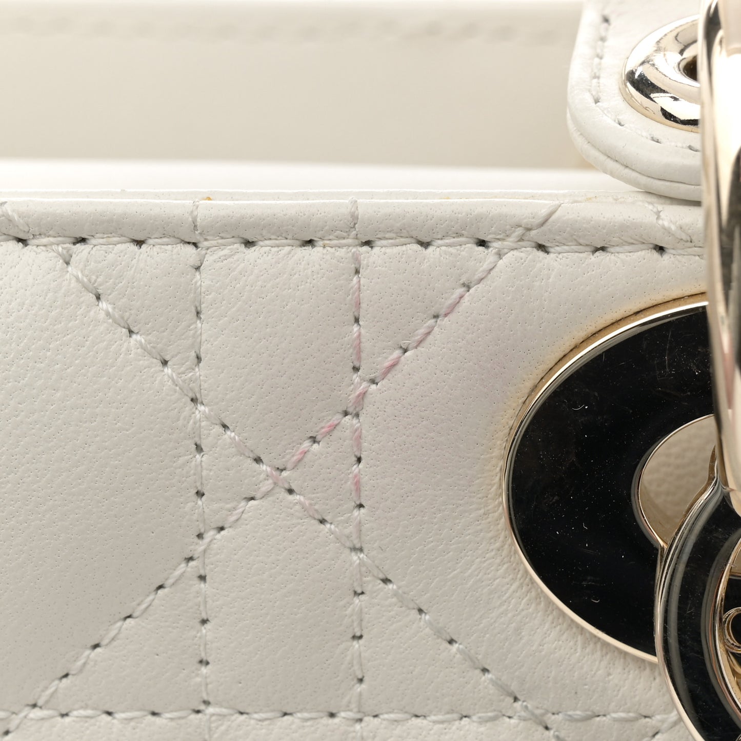 Lambskin Cannage Small My ABCDior Lady Dior White