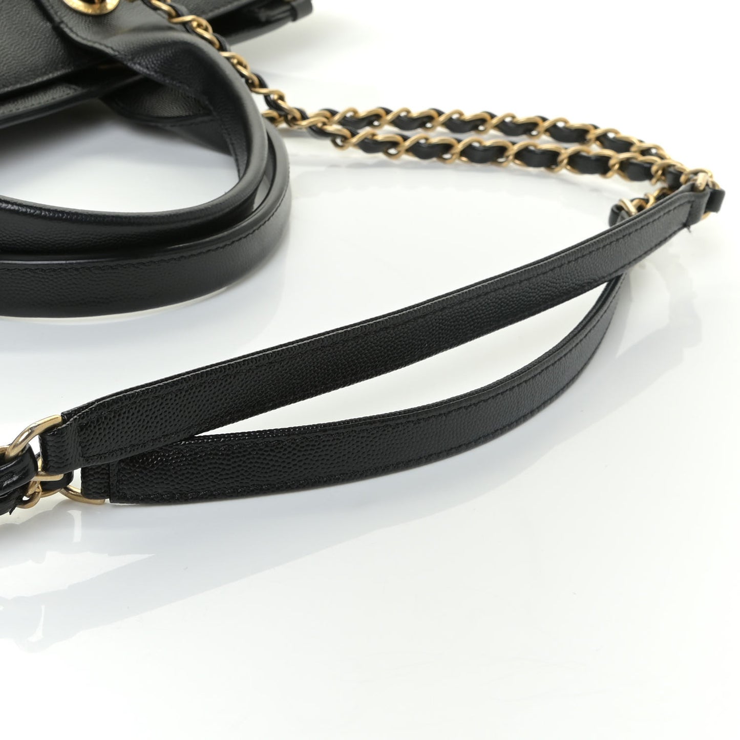 Caviar Small Studded Deauville Tote Black