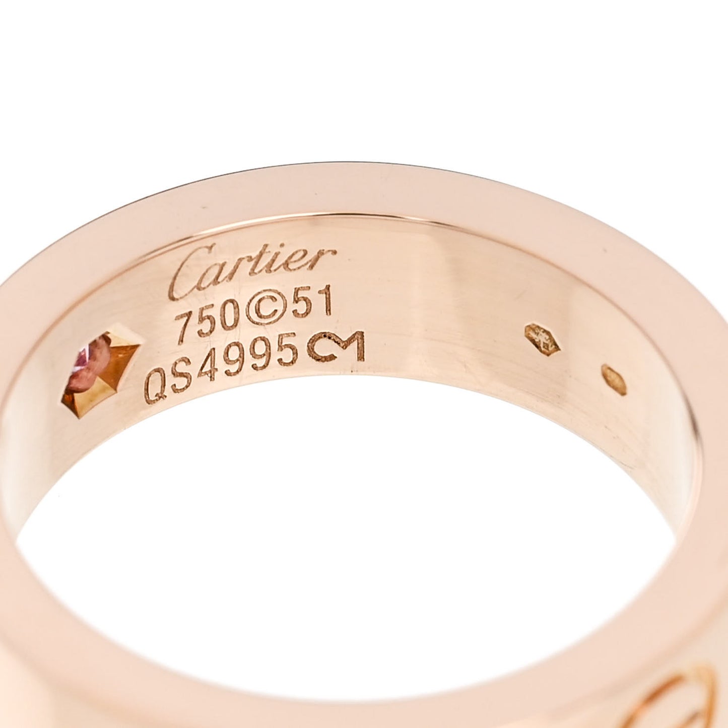 18K Pink Gold Pink Sapphire 5.5mm LOVE Ring 51 5.75