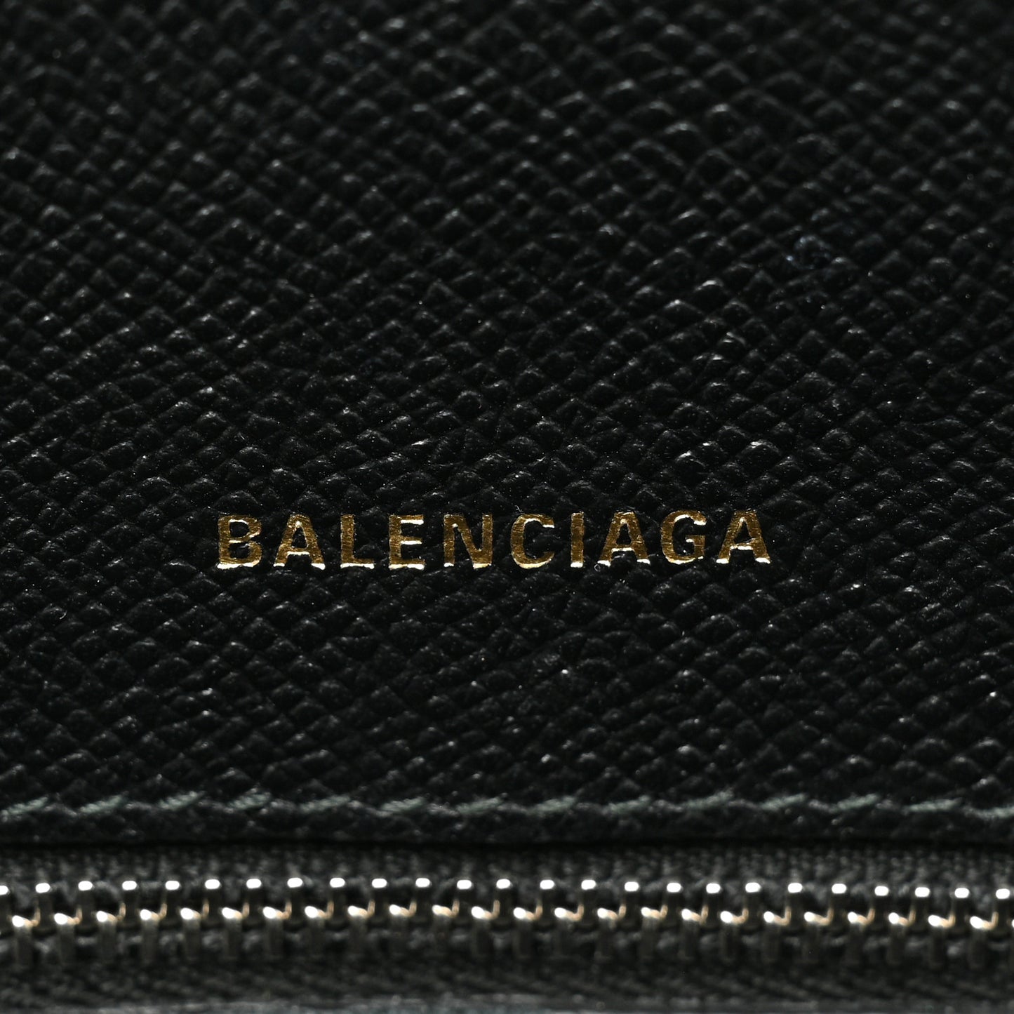 Signature Grained Calfskin Logo M Ville Top Handle Bag Green