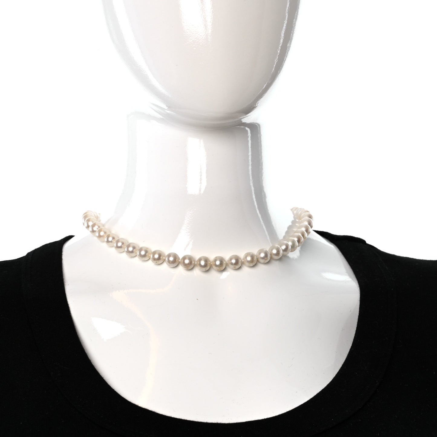 Sterling Silver Diamond Pearl 8-8.5mm Buckle Necklace