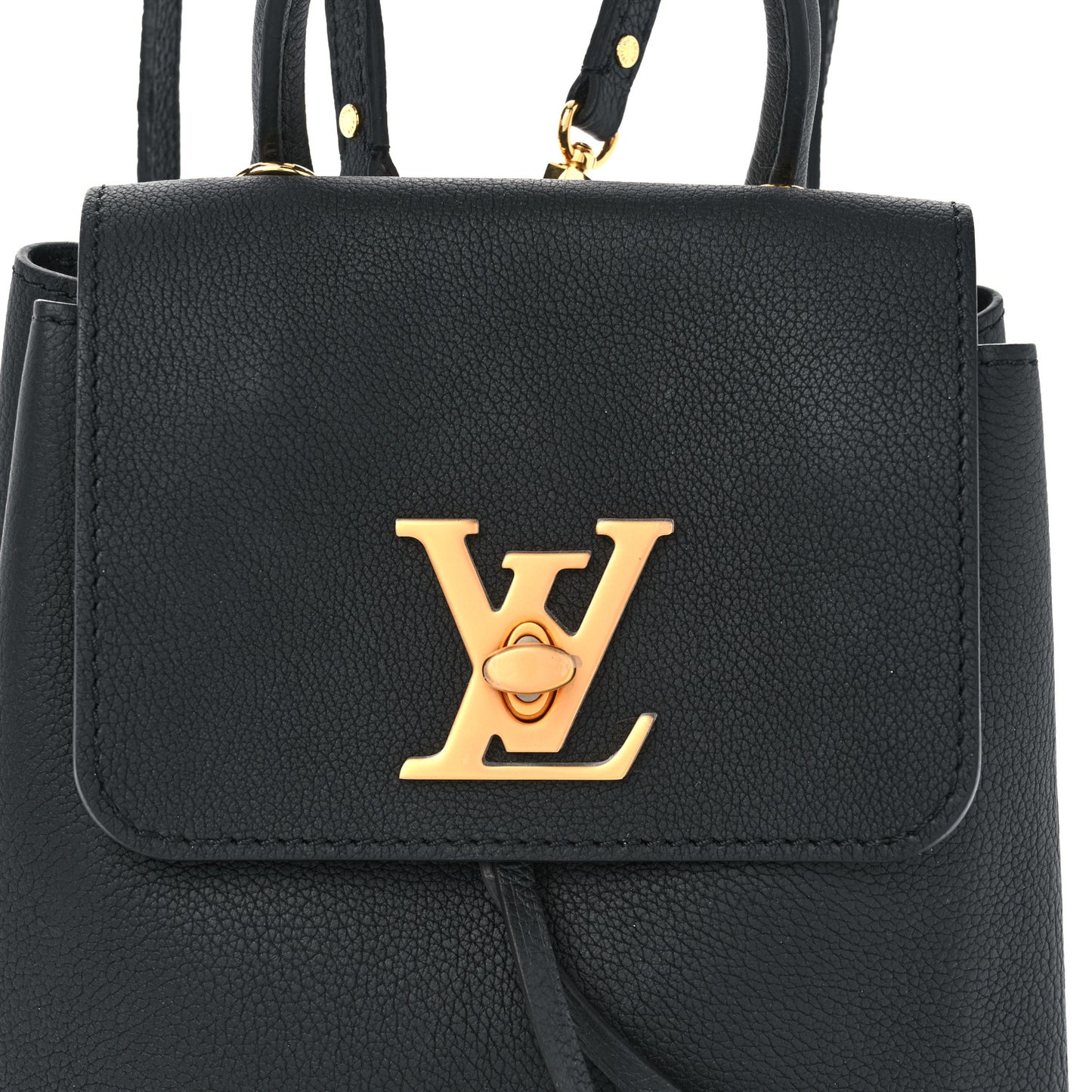Calfskin Lockme Mini Backpack Black