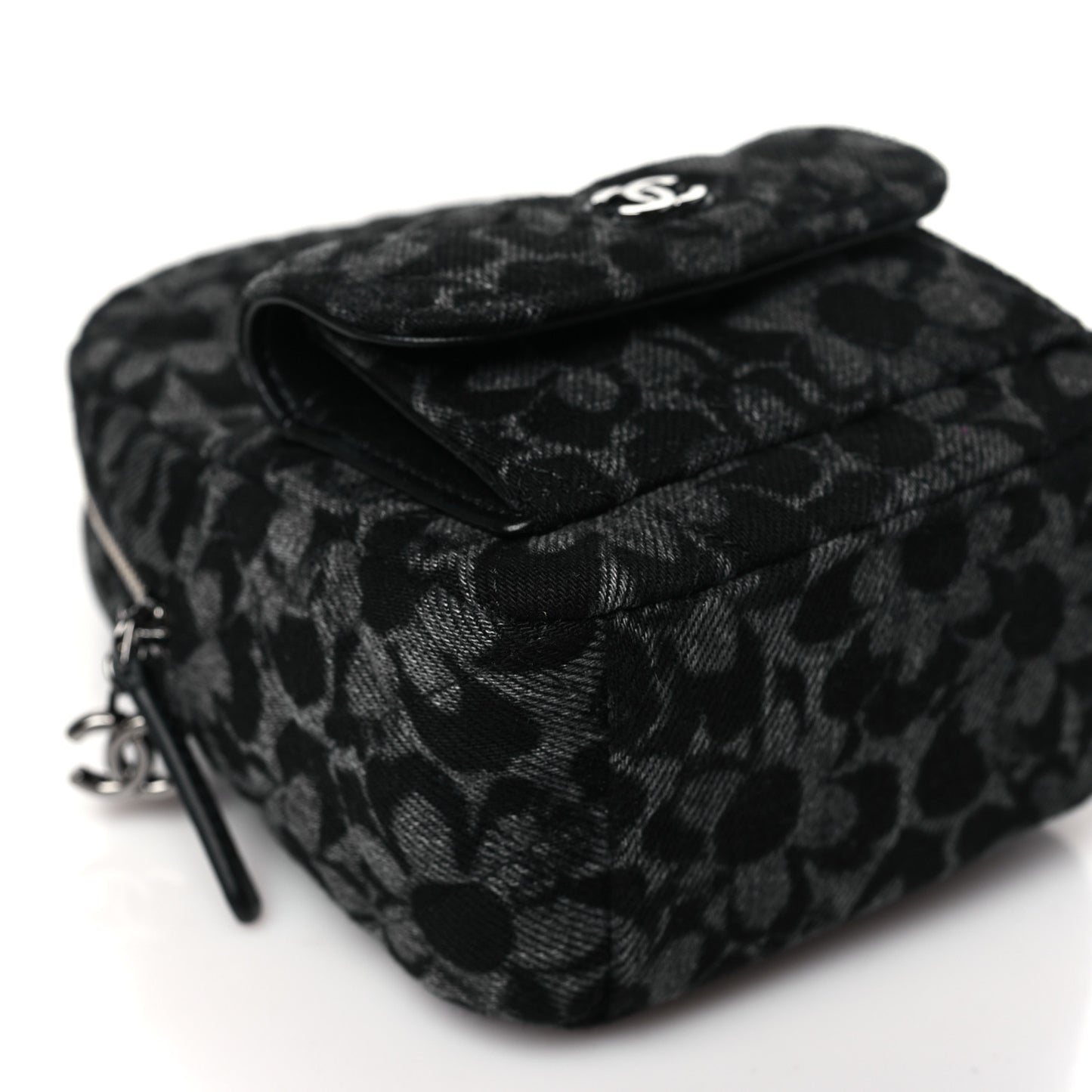 Denim Quilted Flower CC Mini Classic Backpack Black