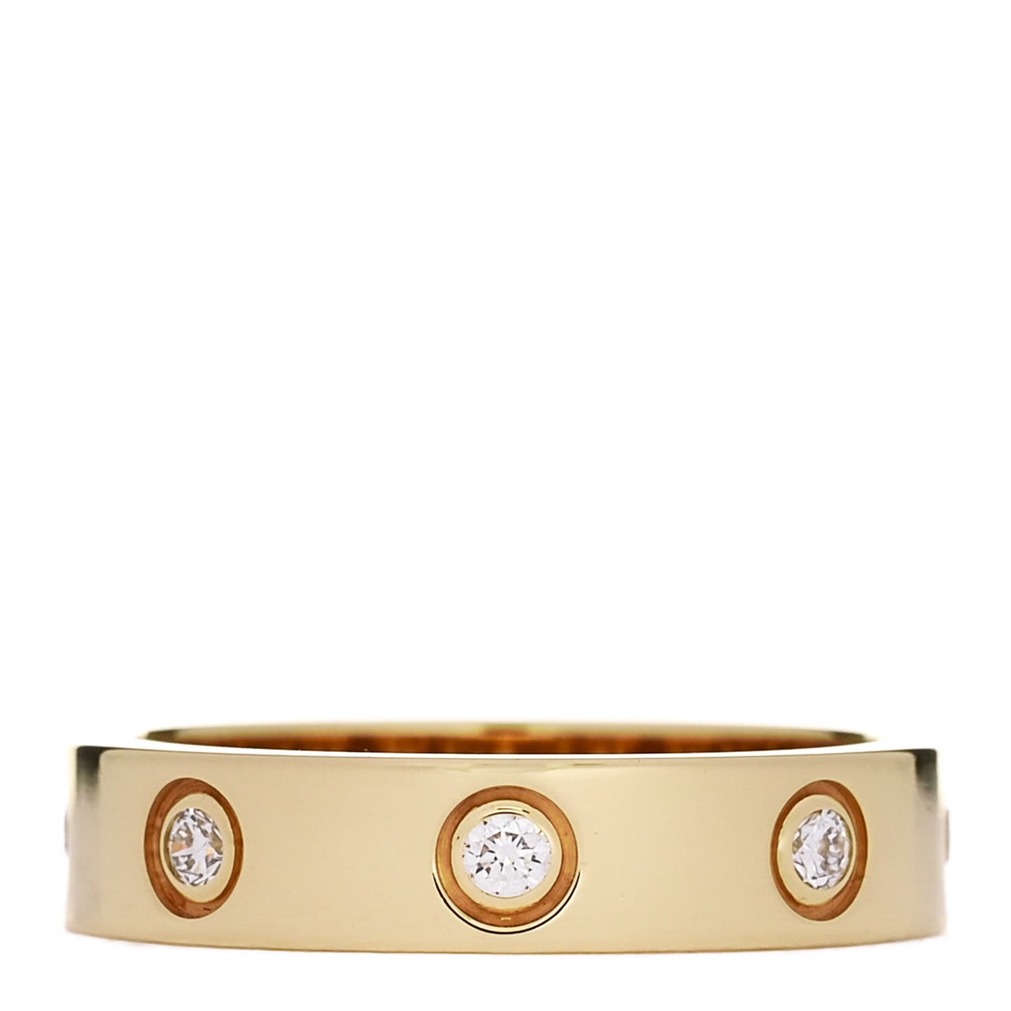 18K Yellow Gold 8 Diamond 4mm LOVE Wedding Band Ring 49 5