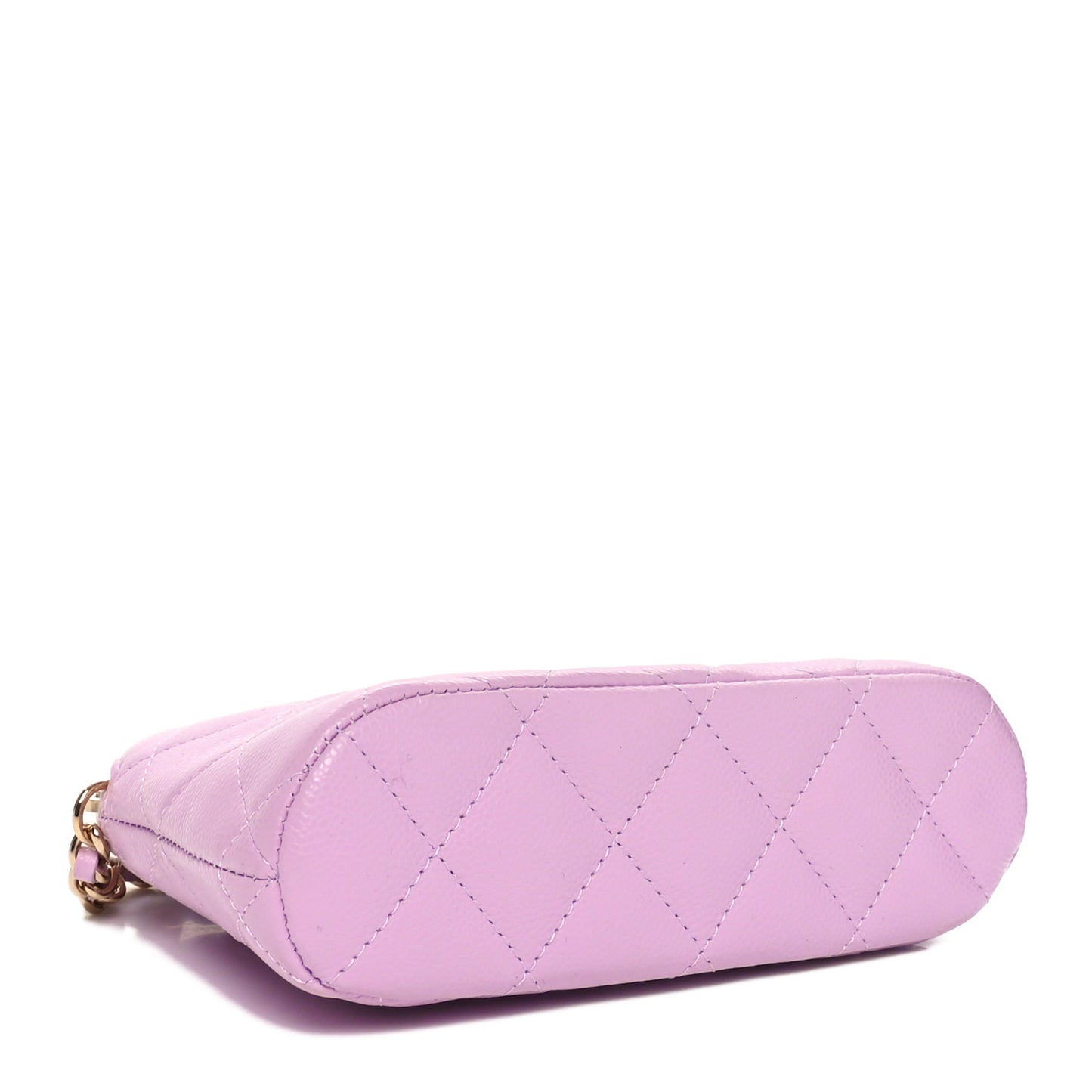Caviar Quilted Clutch with Chain Light Purple
