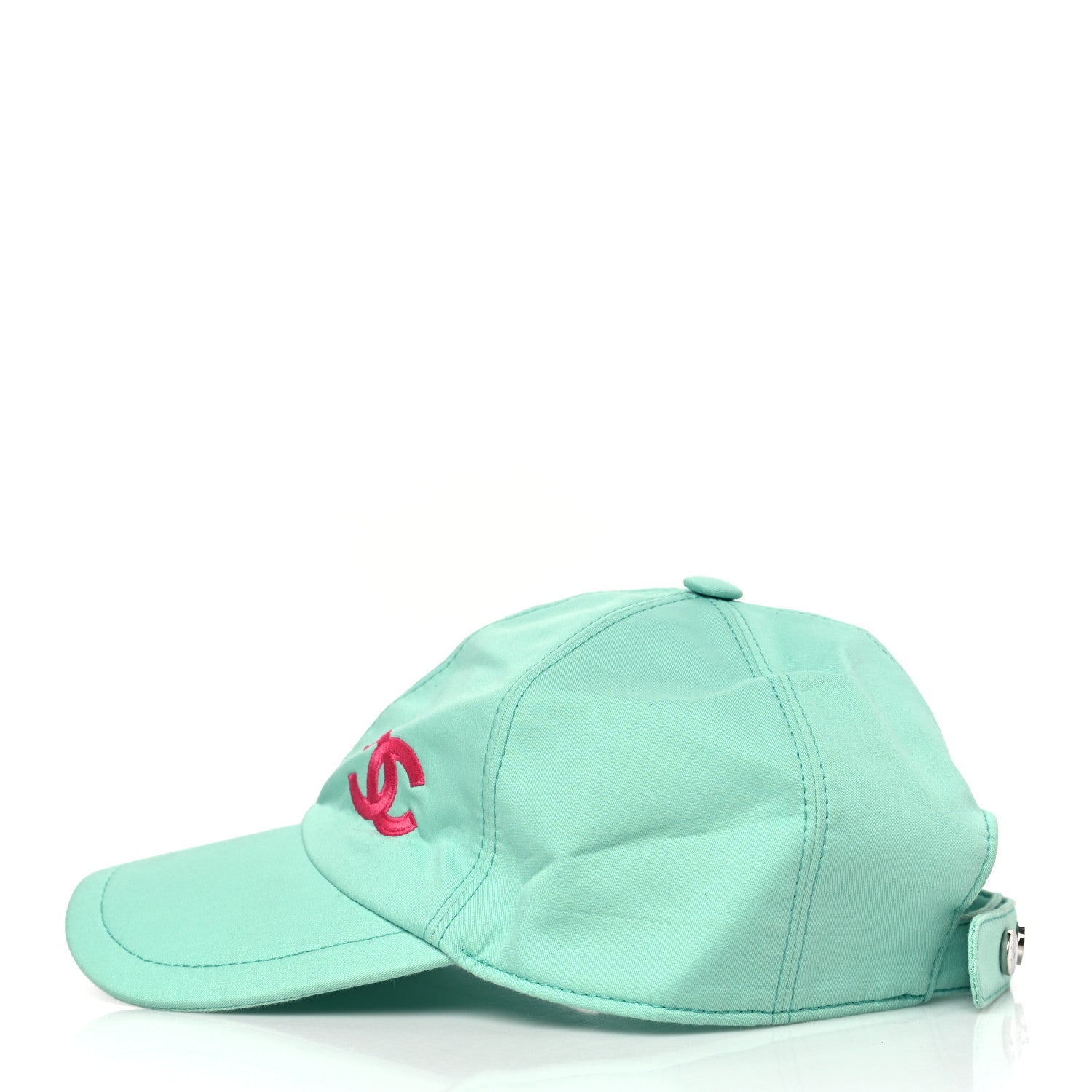 Chanel Cotton CC Cap Hat Turquoise Fuchsia 3 of 7