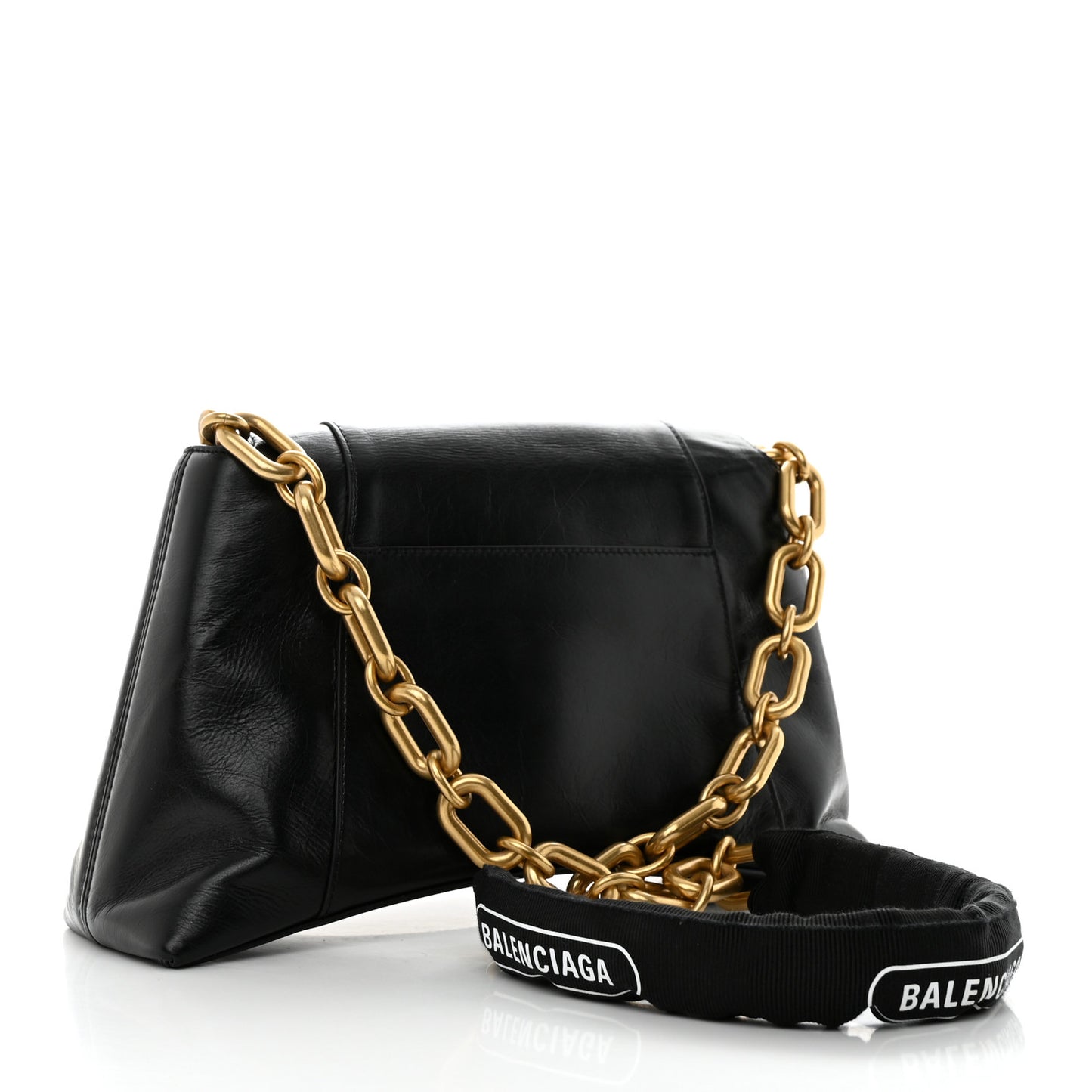 Paper Calfskin S Downtown Chain Shoulder Bag Black