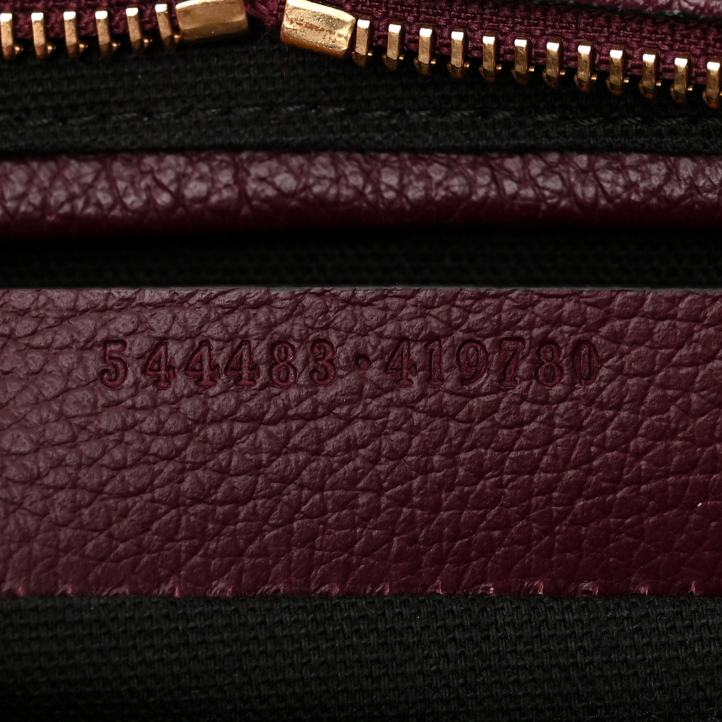 Pebbled Calfskin Small Skull Padlock Zip Around Tote Burgundy