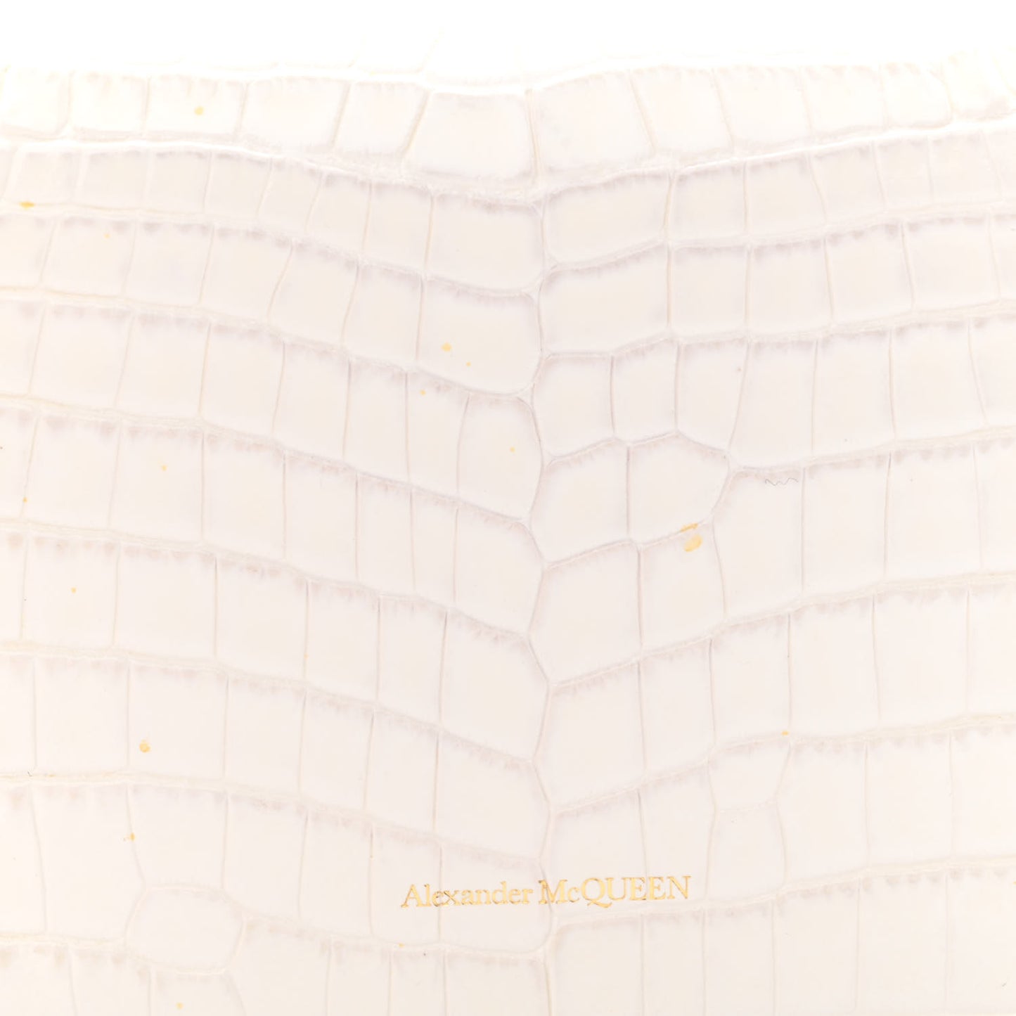 Calfskin Crocodile Embossed Skull Mini Crossbody Bag White