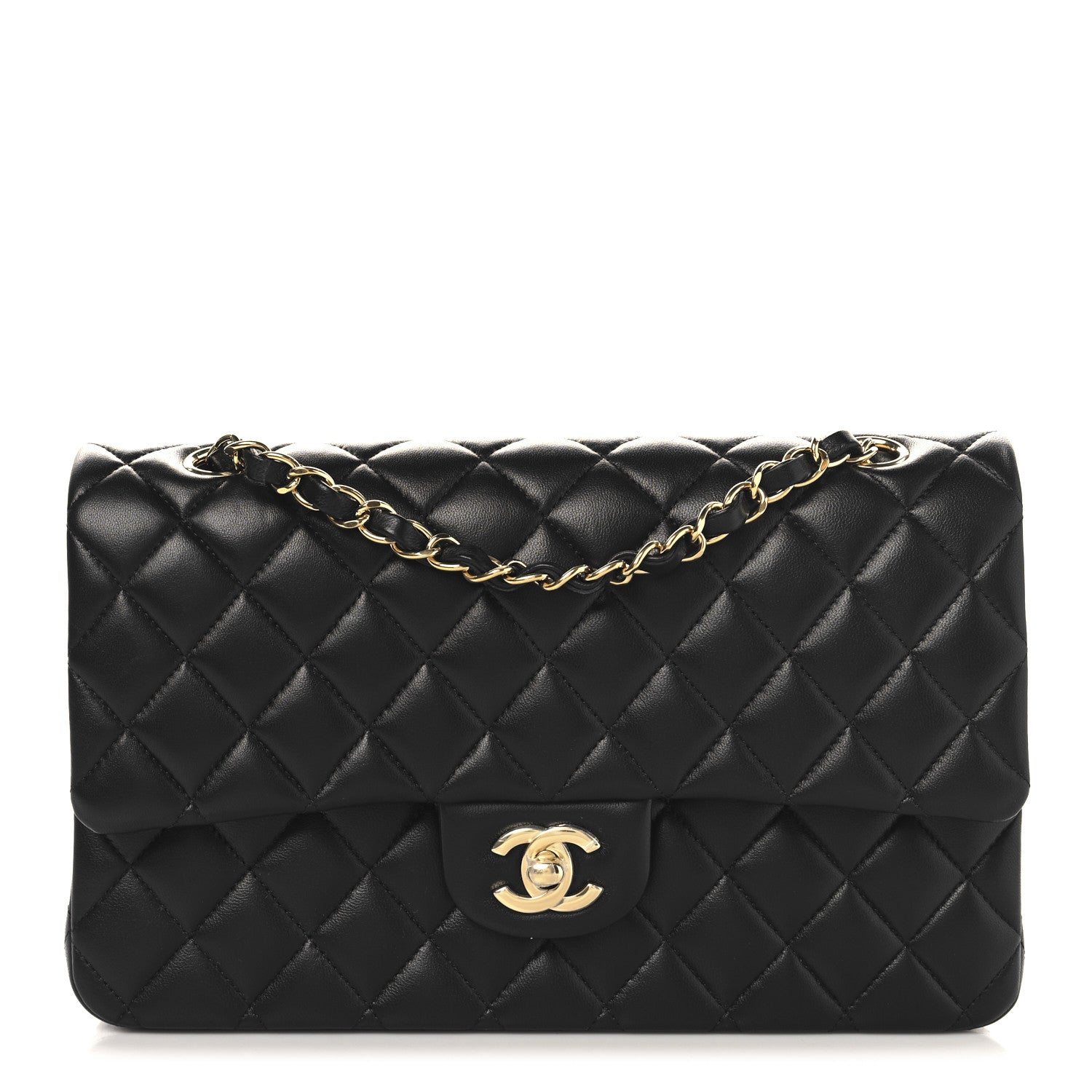 Chanel Lambskin Quilted Medium Double Flap Black 1 of 11