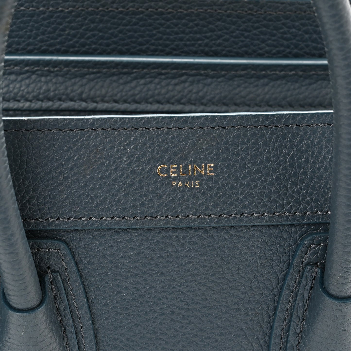 Baby Drummed Calfskin Nano Luggage Petrol