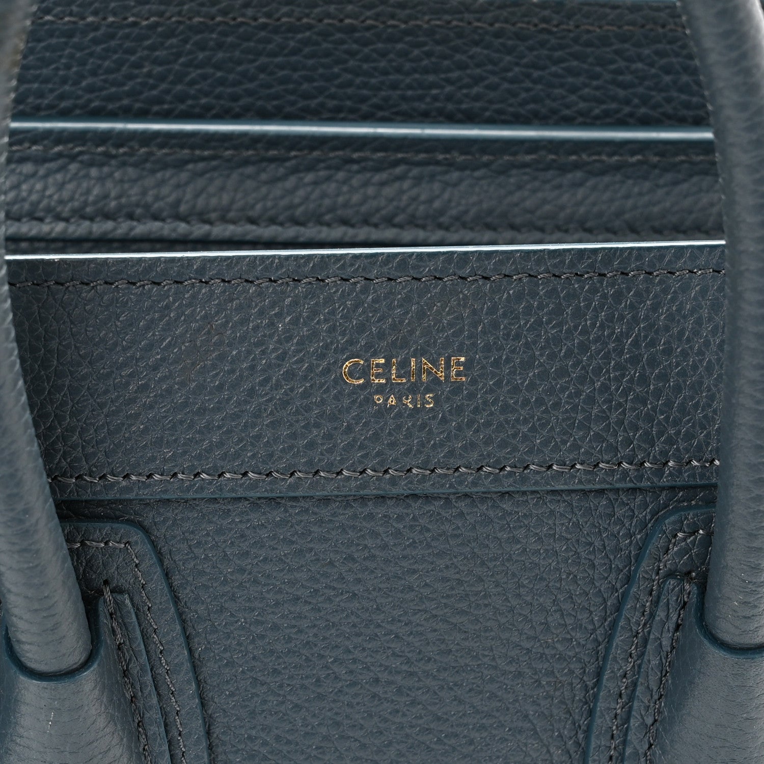 Celine Baby Drummed Calfskin Nano Luggage Petrol 7 of 15