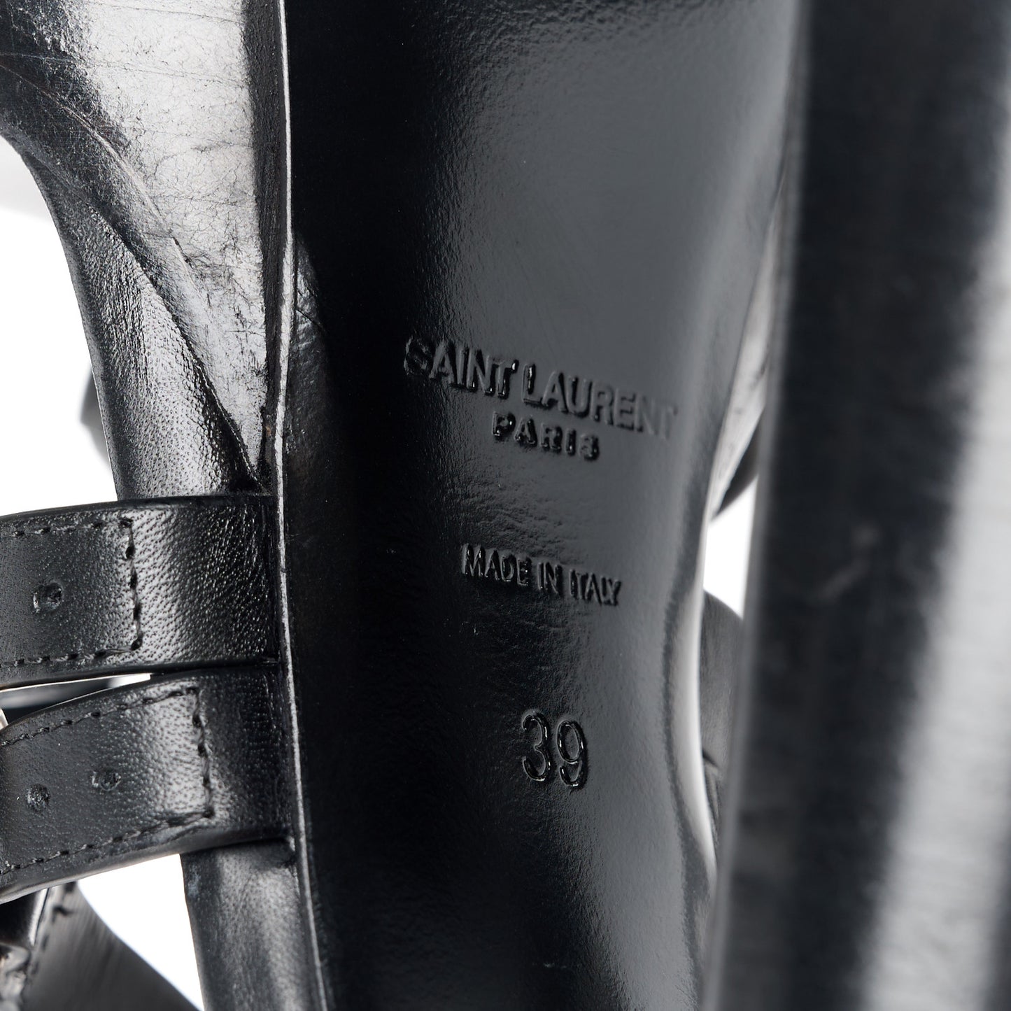 Calfskin Platz Platform Sandals 39 Black