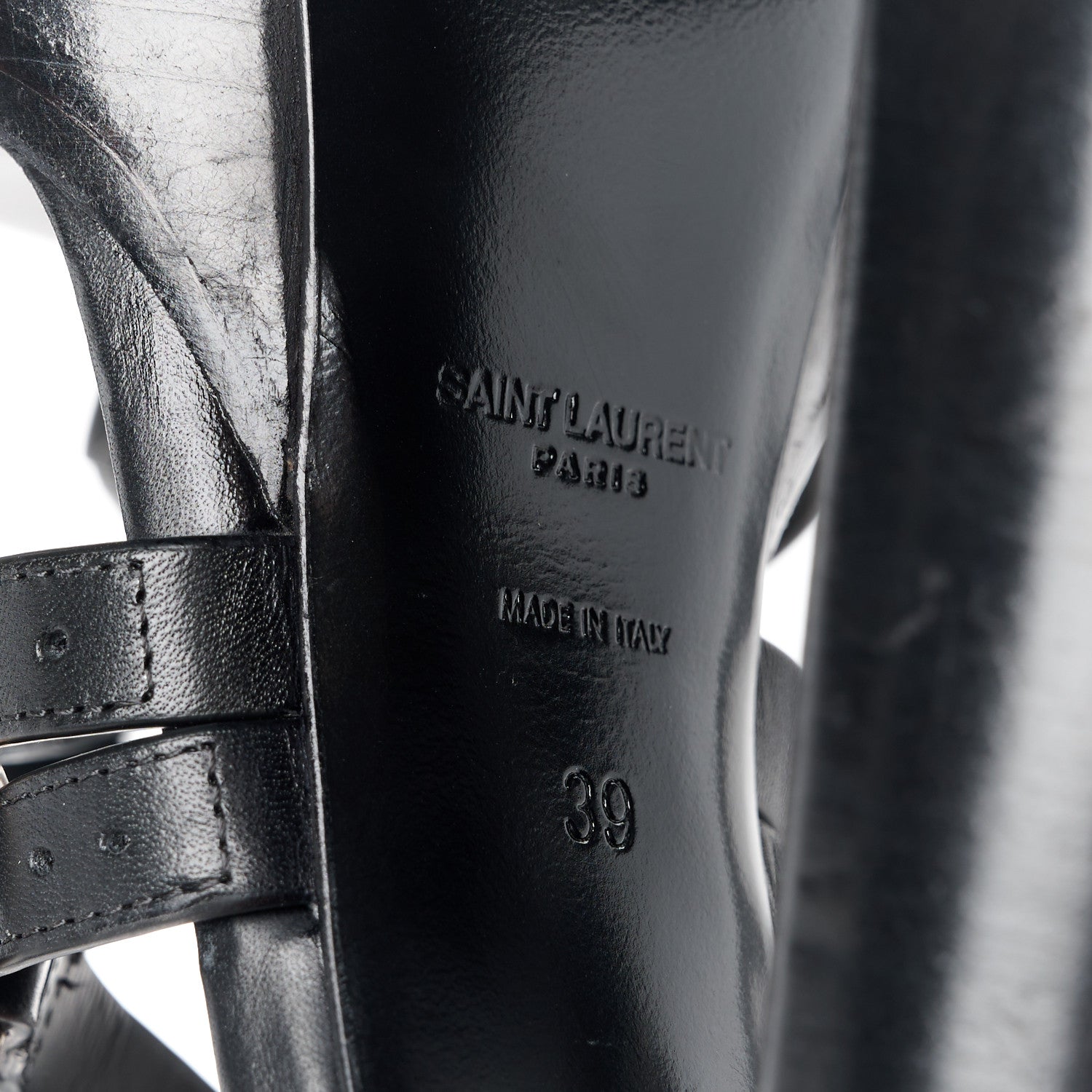Saint Laurent Calfskin Platz Platform Sandals 39 Black 9 of 11