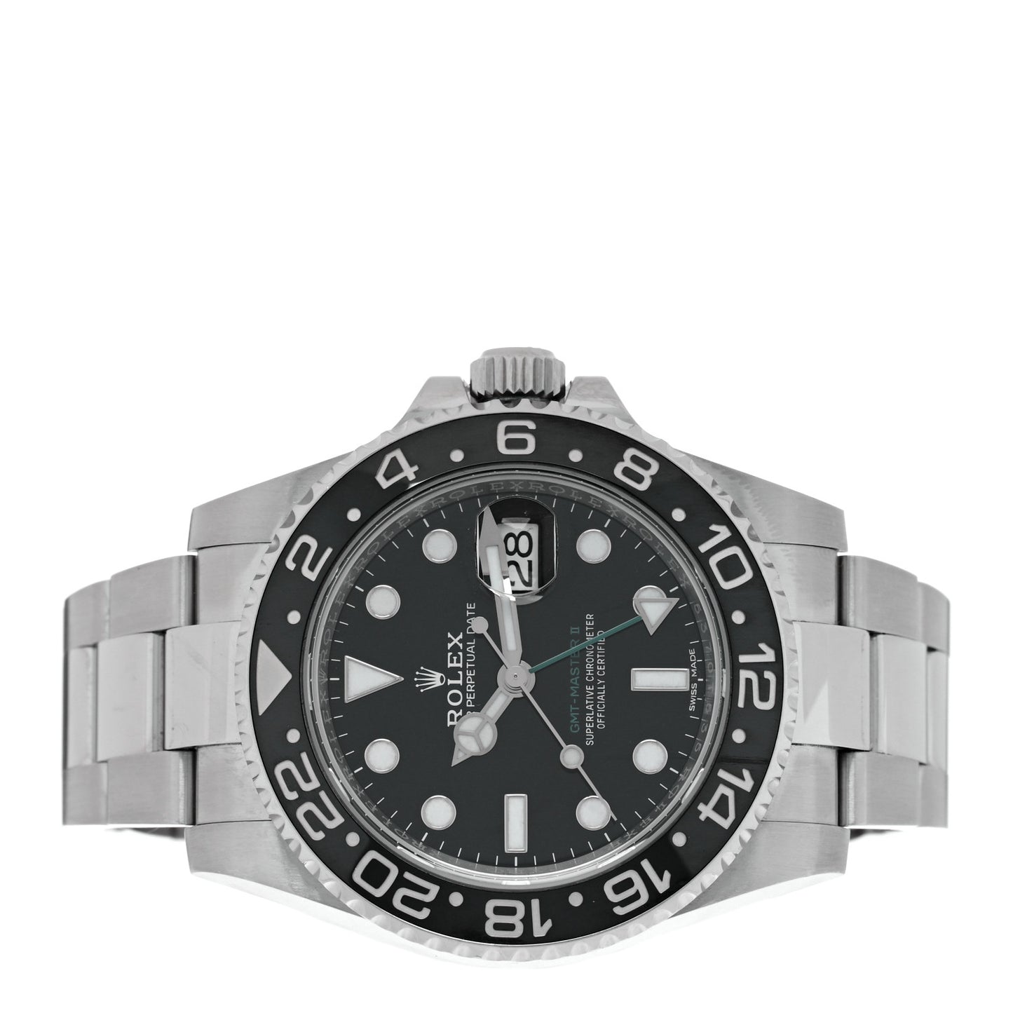 Stainless Steel 40mm Oyster Perpetual Date GMT Master II Watch Black 116710LN