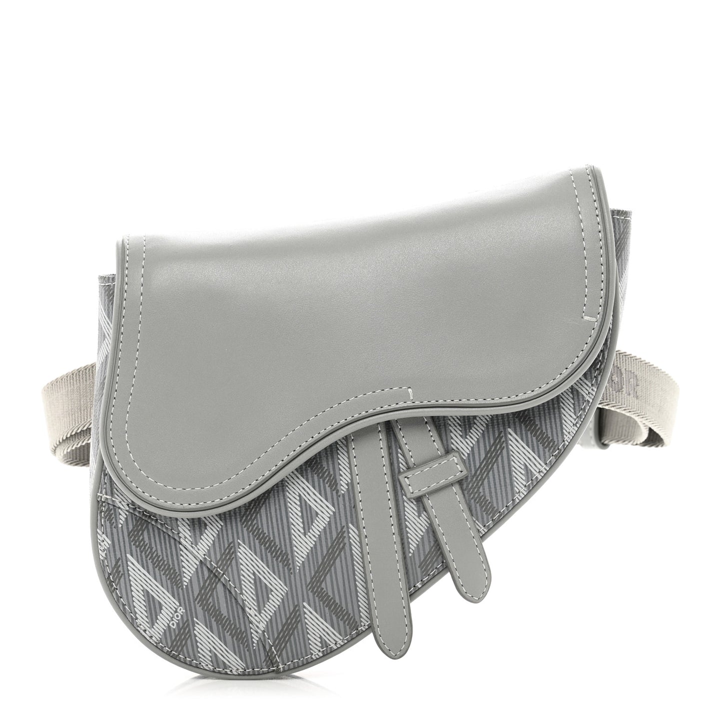 Coated Canvas CD Diamond Mens Mini Saddle Bag Grey