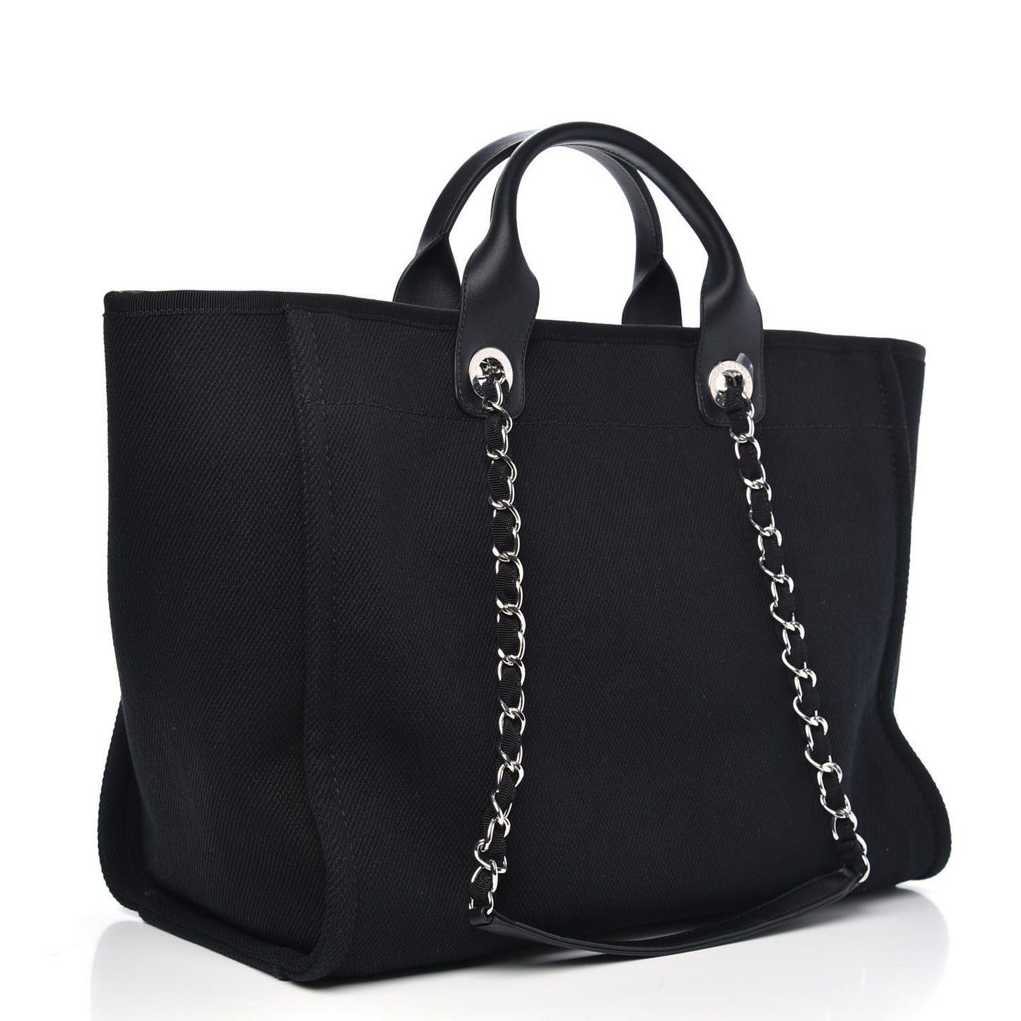 Canvas Pearl Medium Deauville Tote Black