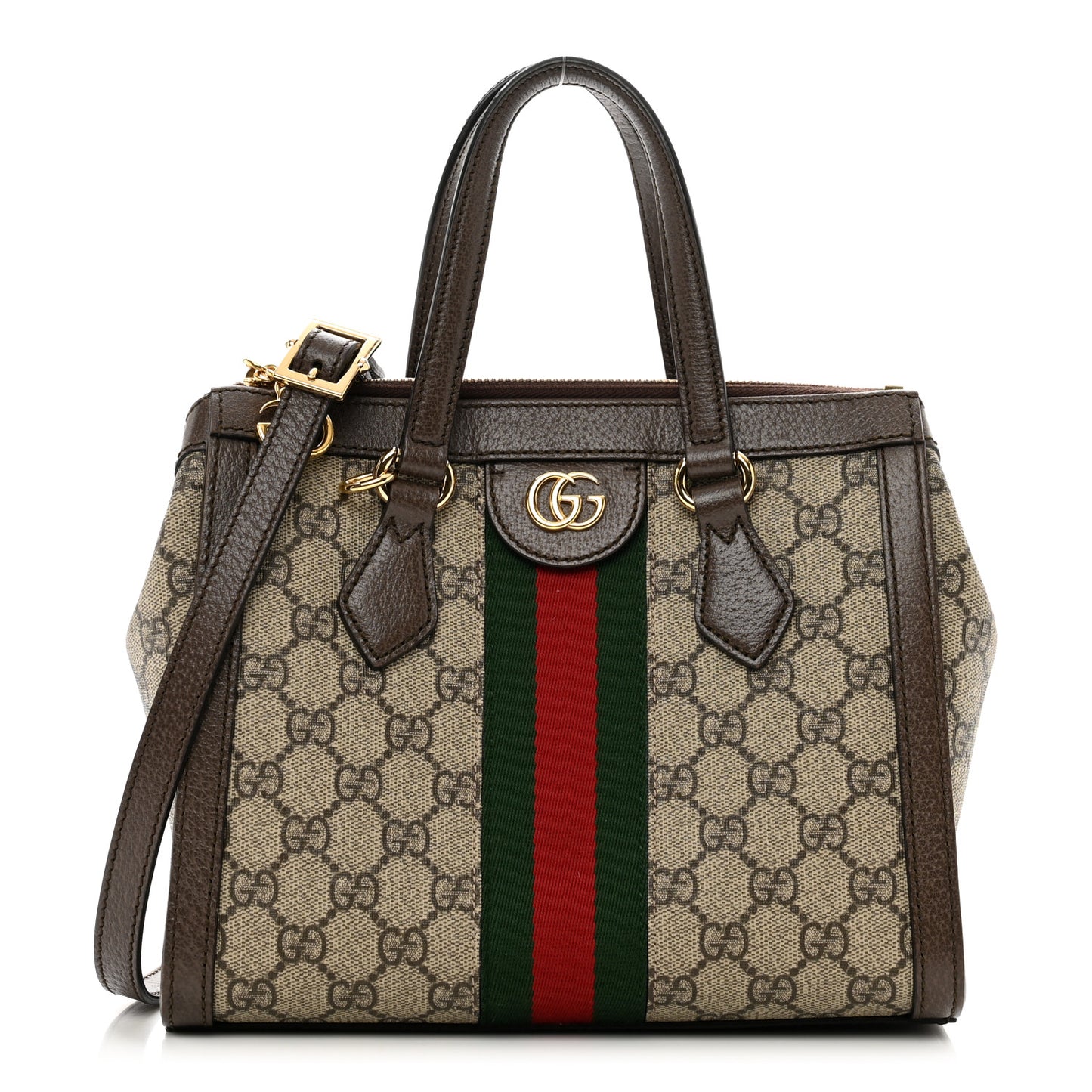 GG Supreme Monogram Small Ophidia Tote Bag Brown