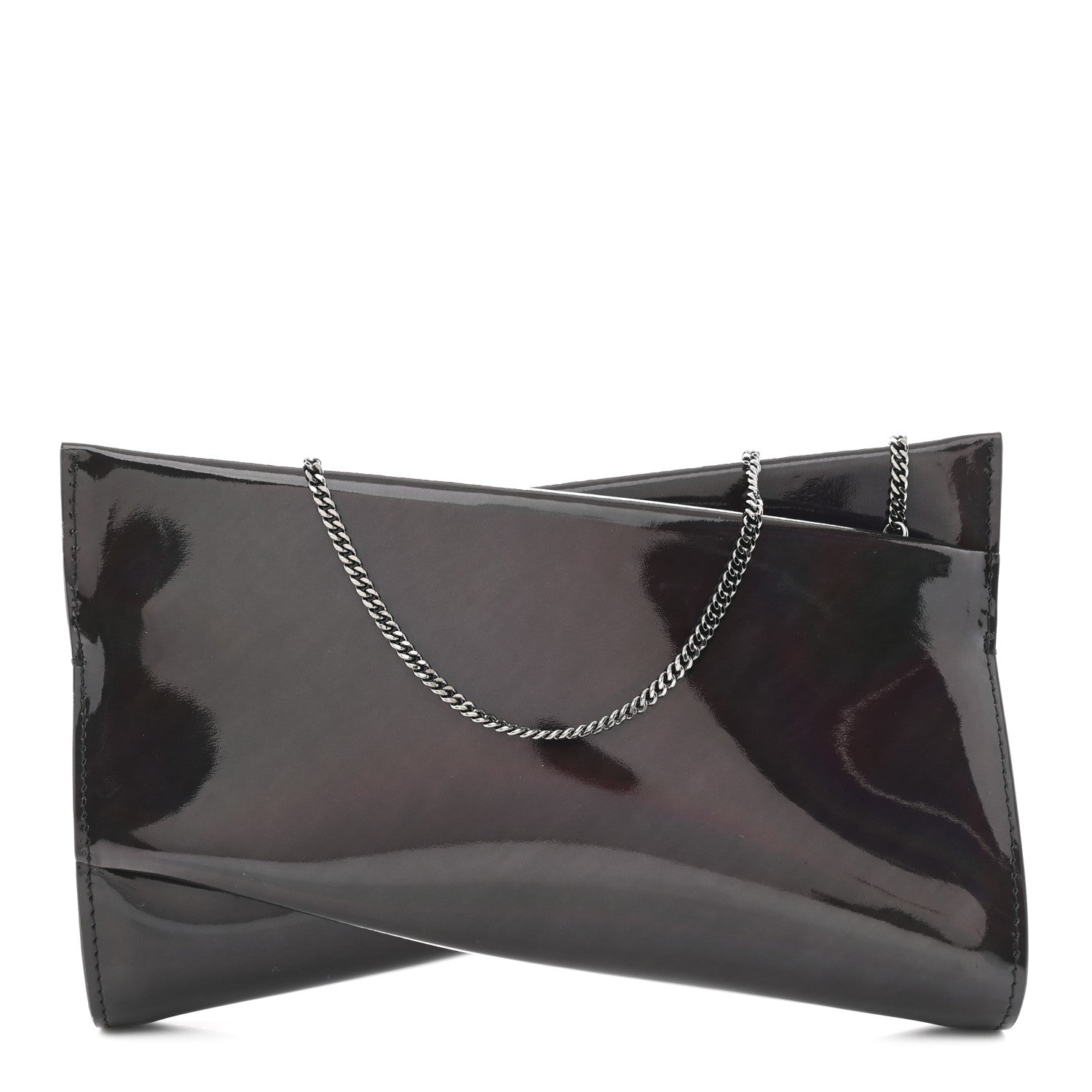 Christian Louboutin Patent Psychic Loubitwist Clutch Black 1795711