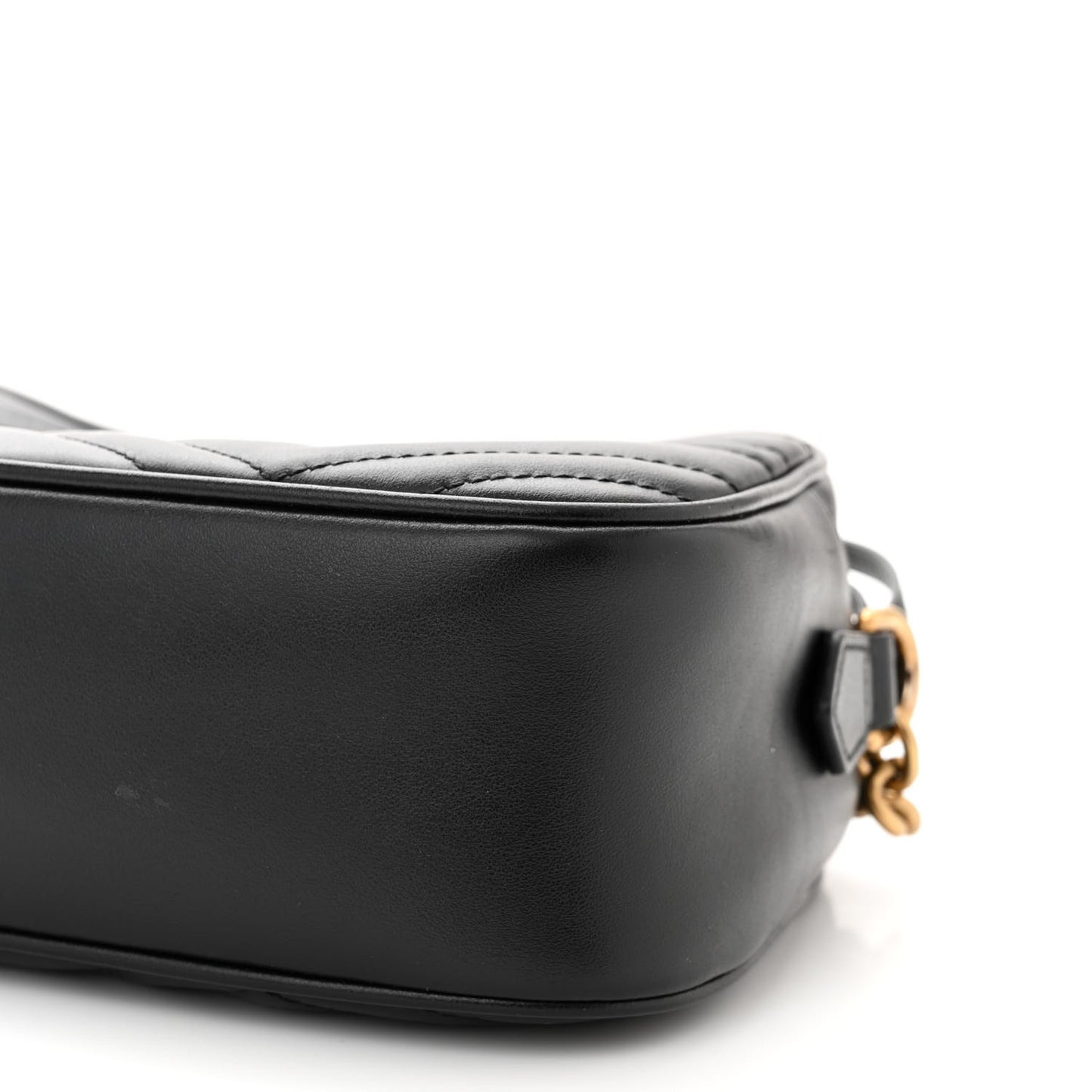 Calfskin Matelasse Small GG Marmont Chain Shoulder Bag Black