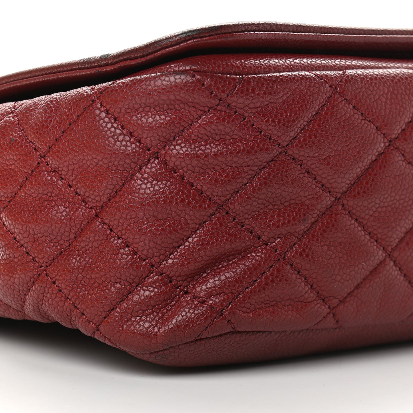Caviar Large Timeless CC Flap Dark Red