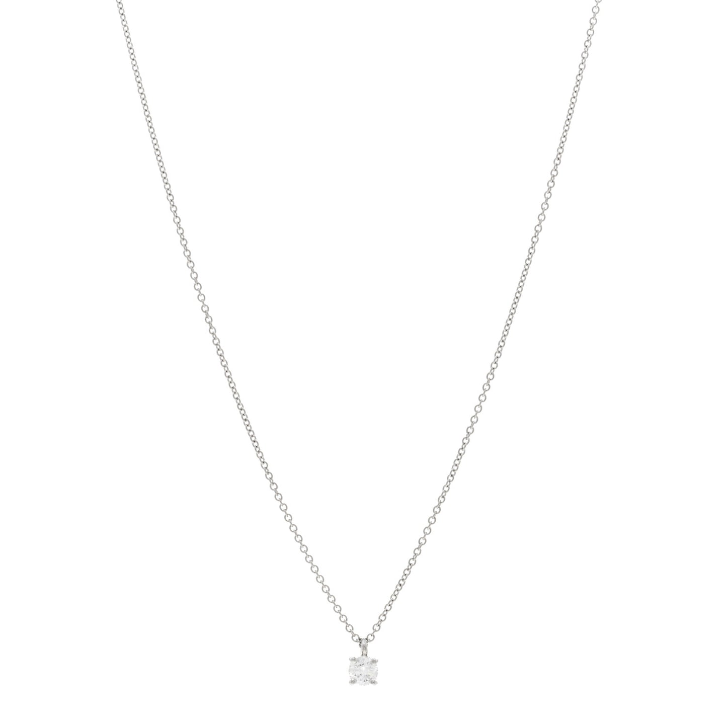 Platinum Diamond .20ct Solitaire Pendant Necklace