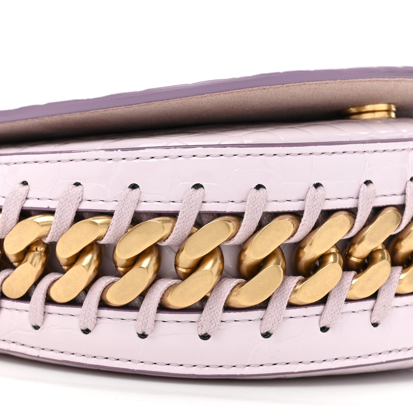 Eco Alter Crocodile Embossed Nappa Small Frayme Shoulder Bag Lilac