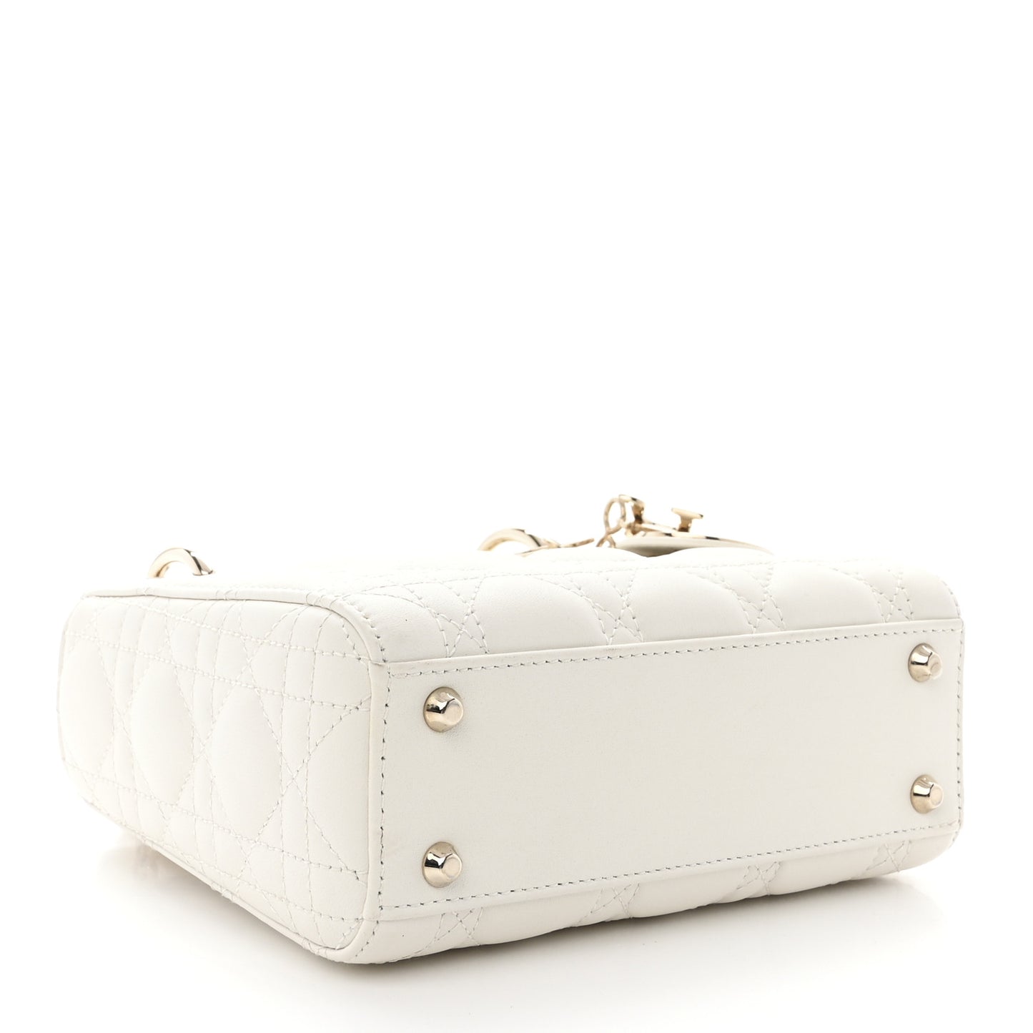 Lambskin Cannage Mini Lady Dior White