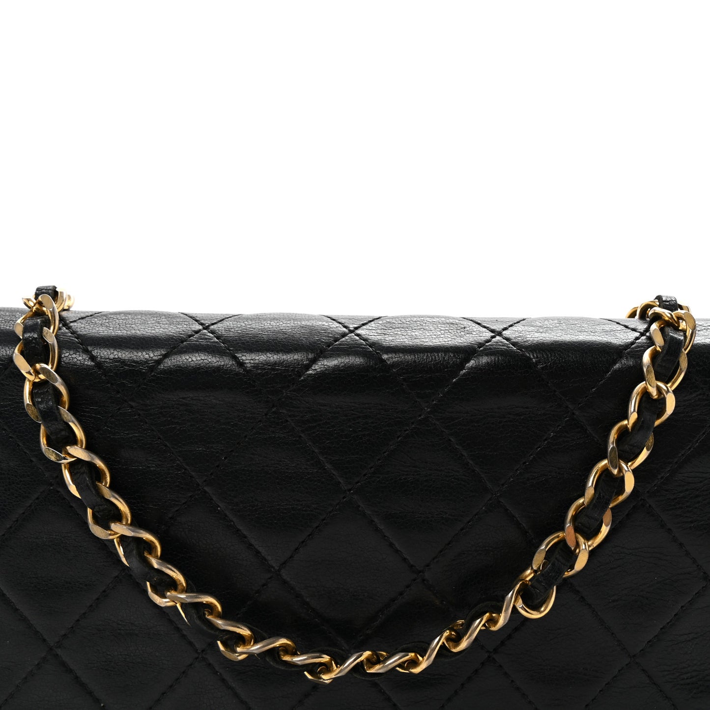 Lambskin Quilted Small Single Flap Bag Black