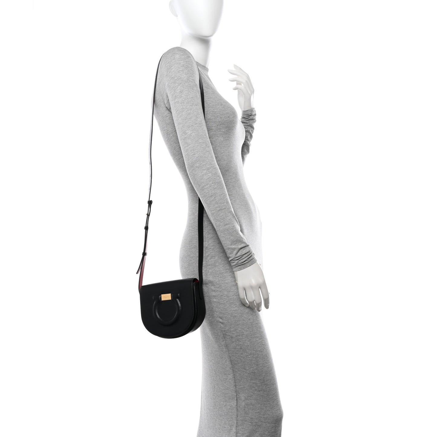 Calfskin Gancini City Crossbody Black