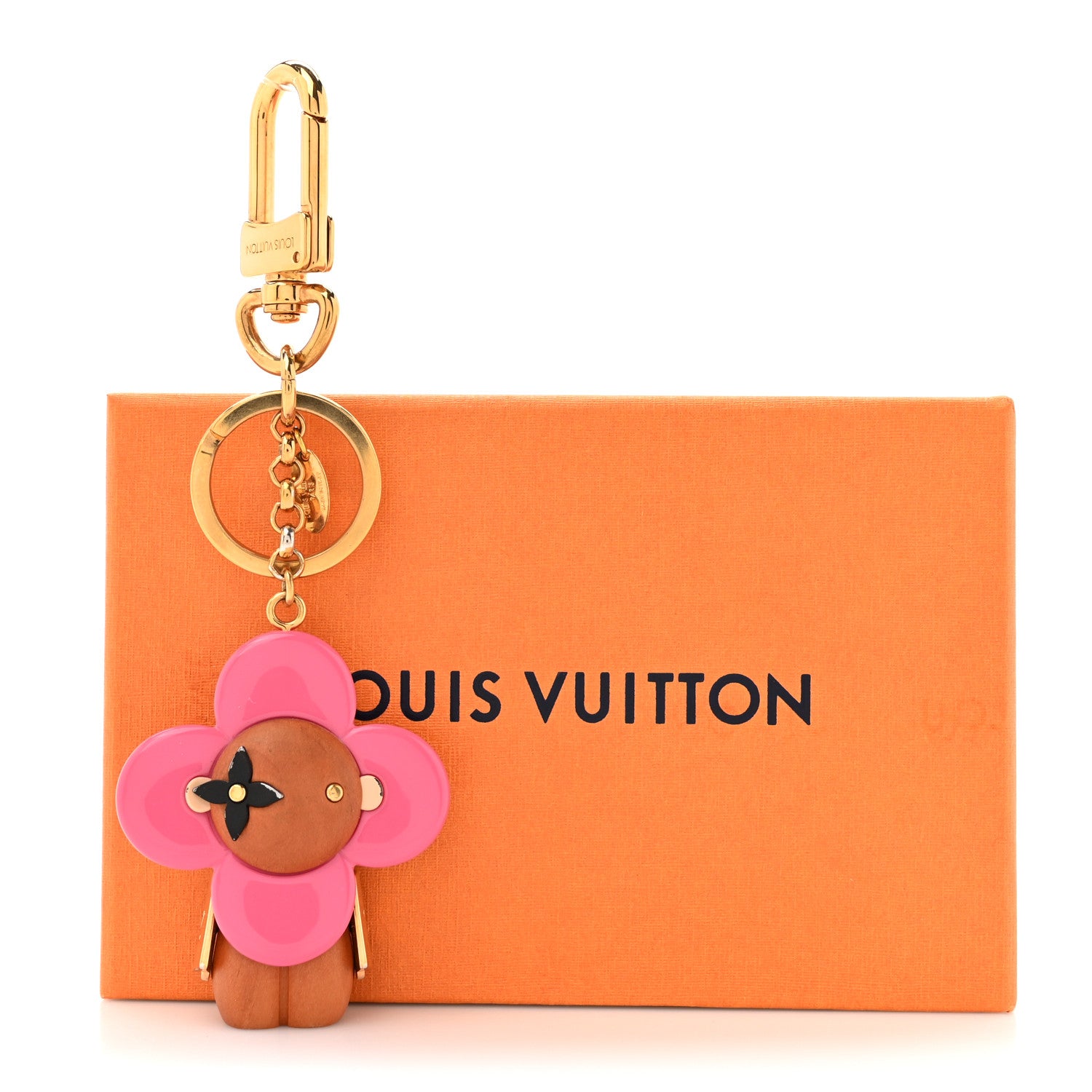 Louis Vuitton Wood Monogram Vivienne Puppet Bag Charm Key Holder Pink 5 of 5