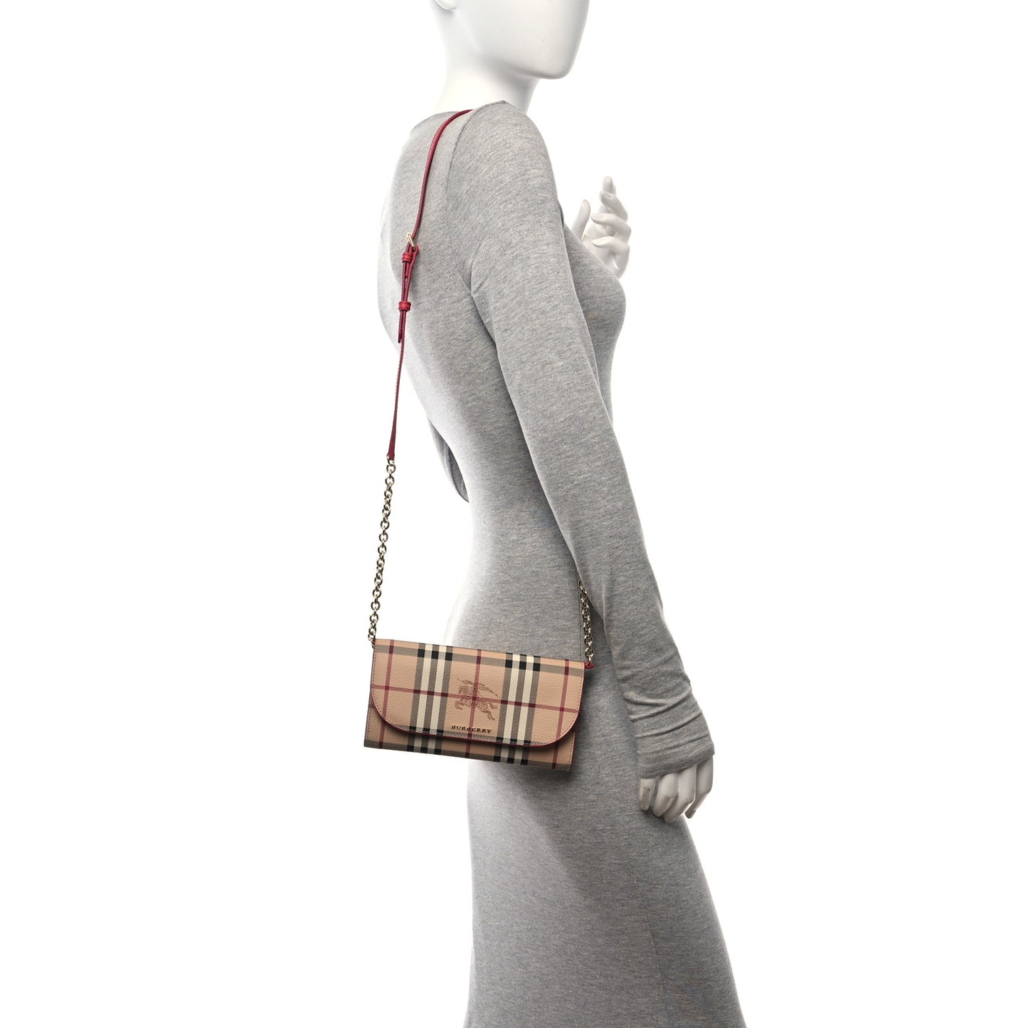 Haymarket Check Henley Wallet On Chain Coral Red