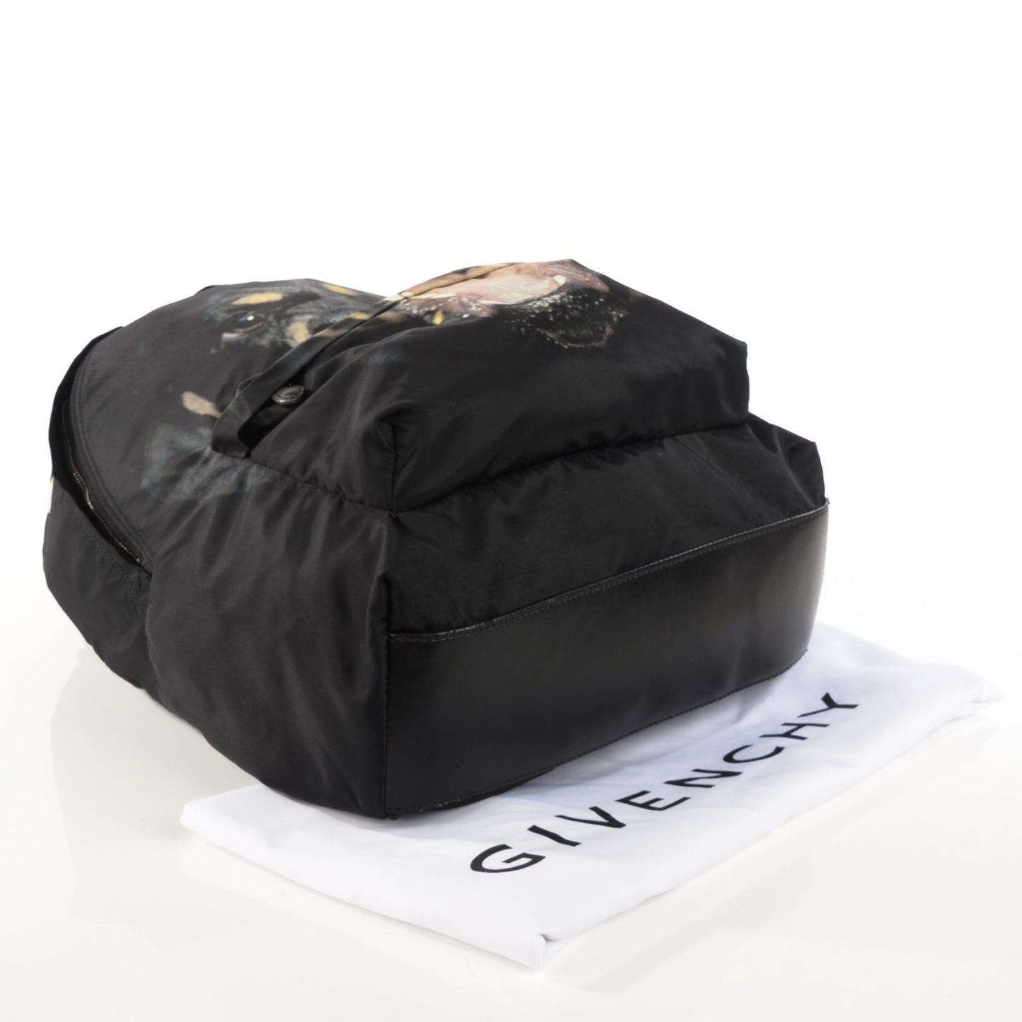 Nylon Rottweiler Print Backpack Black
