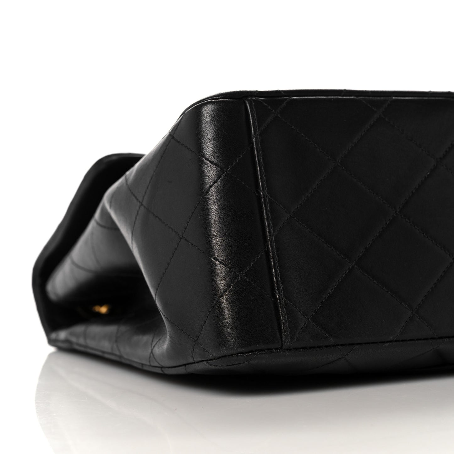Lambskin Quilted XL Jumbo Single Flap Black