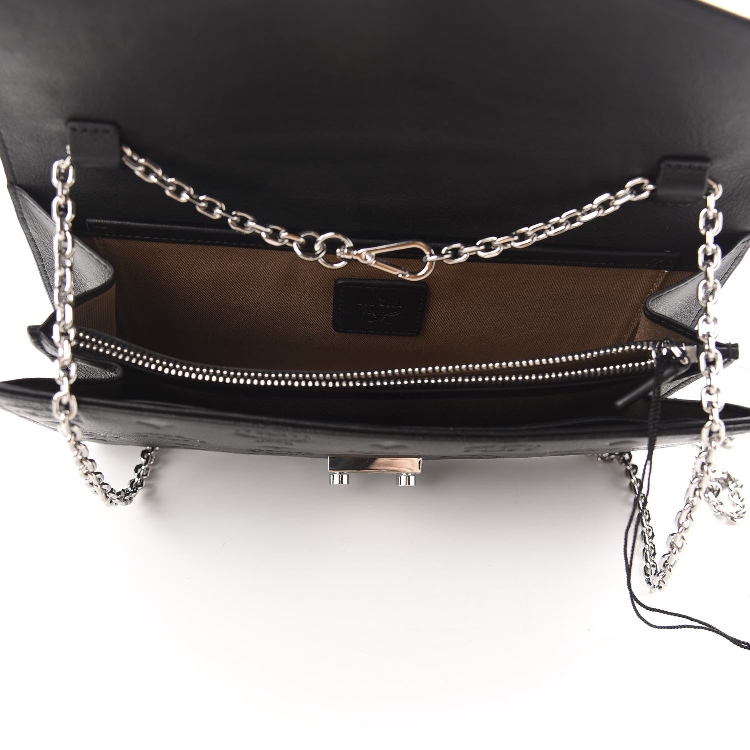 MCM Calfskin Ottomar Monogram Crossbody Bag Black 5 of 9