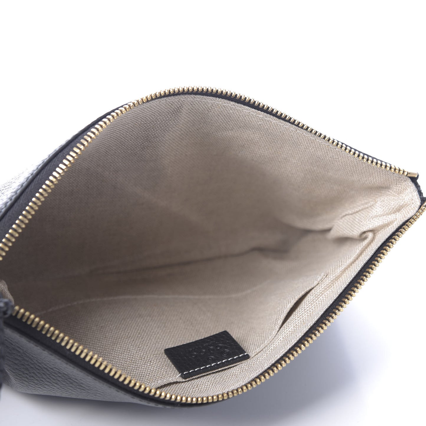 Pebbled Calfskin Large Bamboo Clutch Black