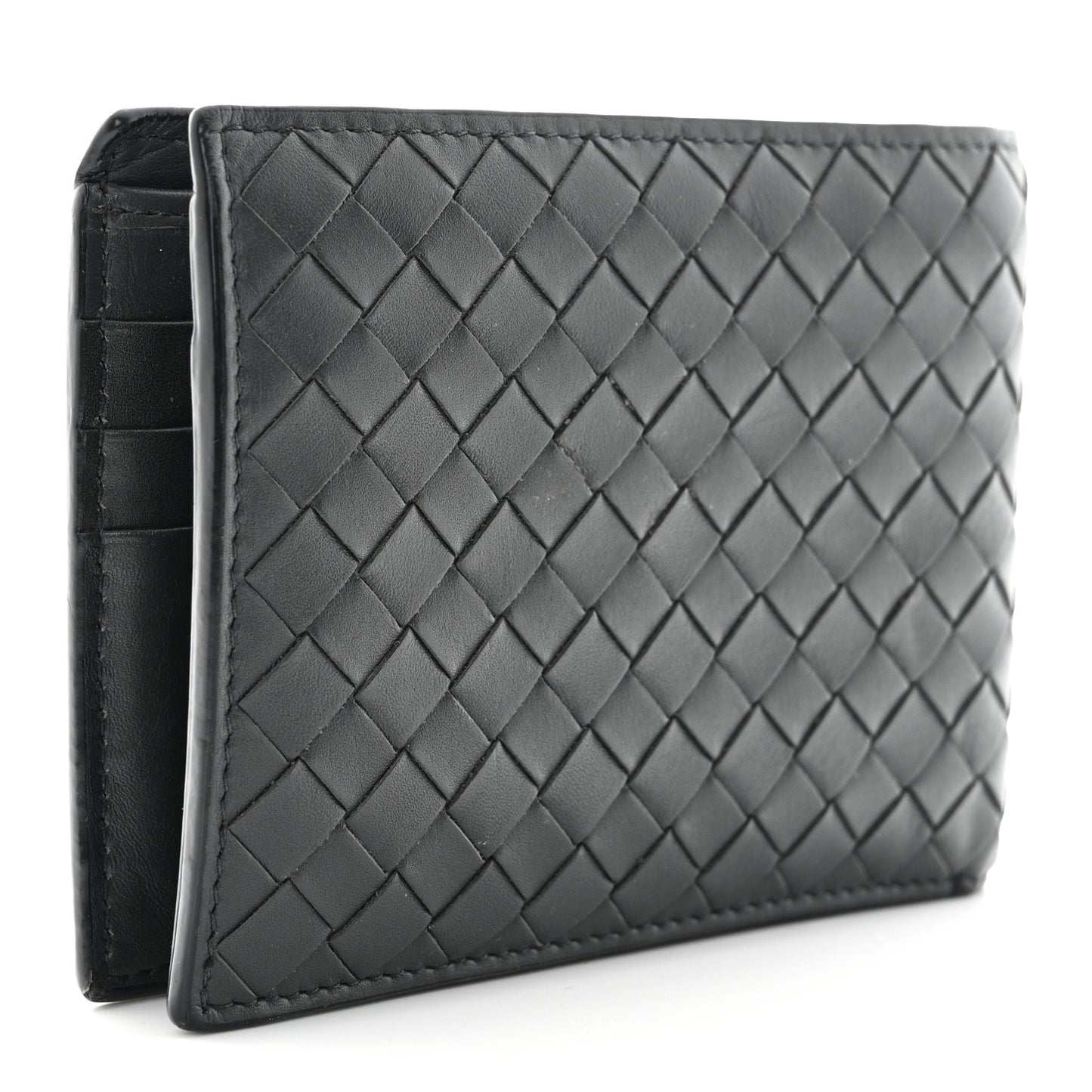 Nappa Intrecciato Bi-Fold Wallet Grey