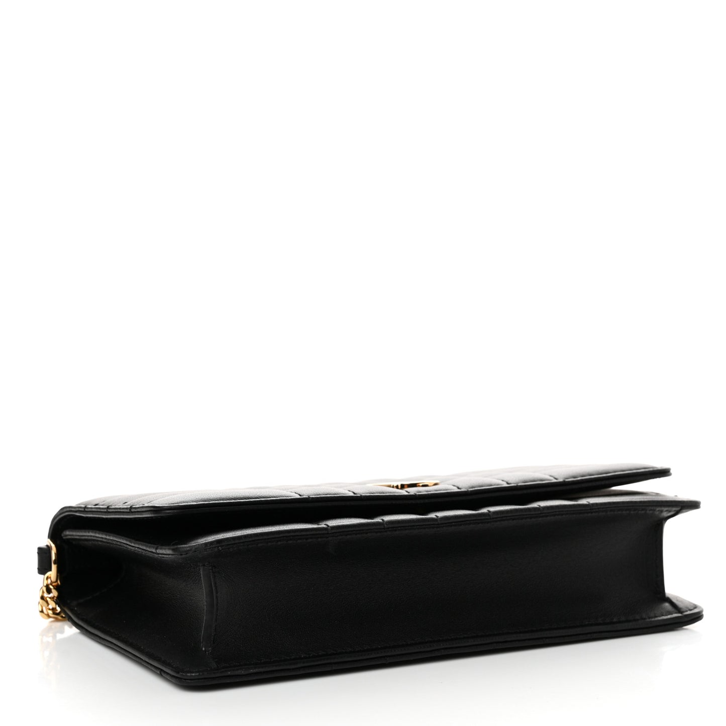 Lambskin Quilted Lola Clutch On Chain Black