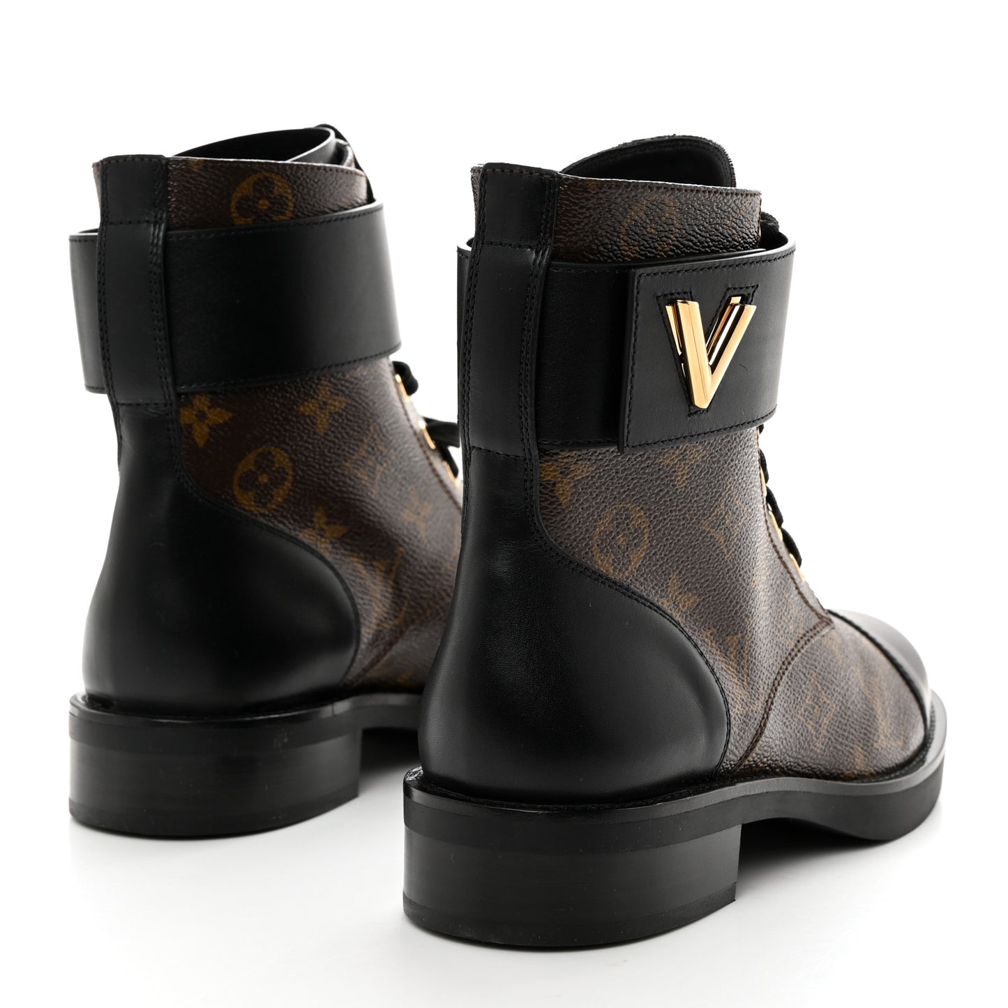 Calfskin Monogram Wonderland Flat Ranger Boots 38 Black