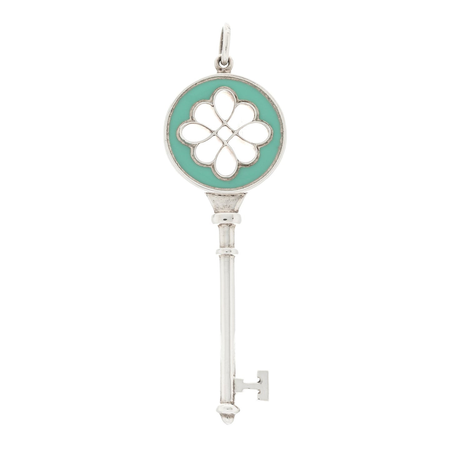 Sterling Silver Enamel Knot Key Pendant Blue