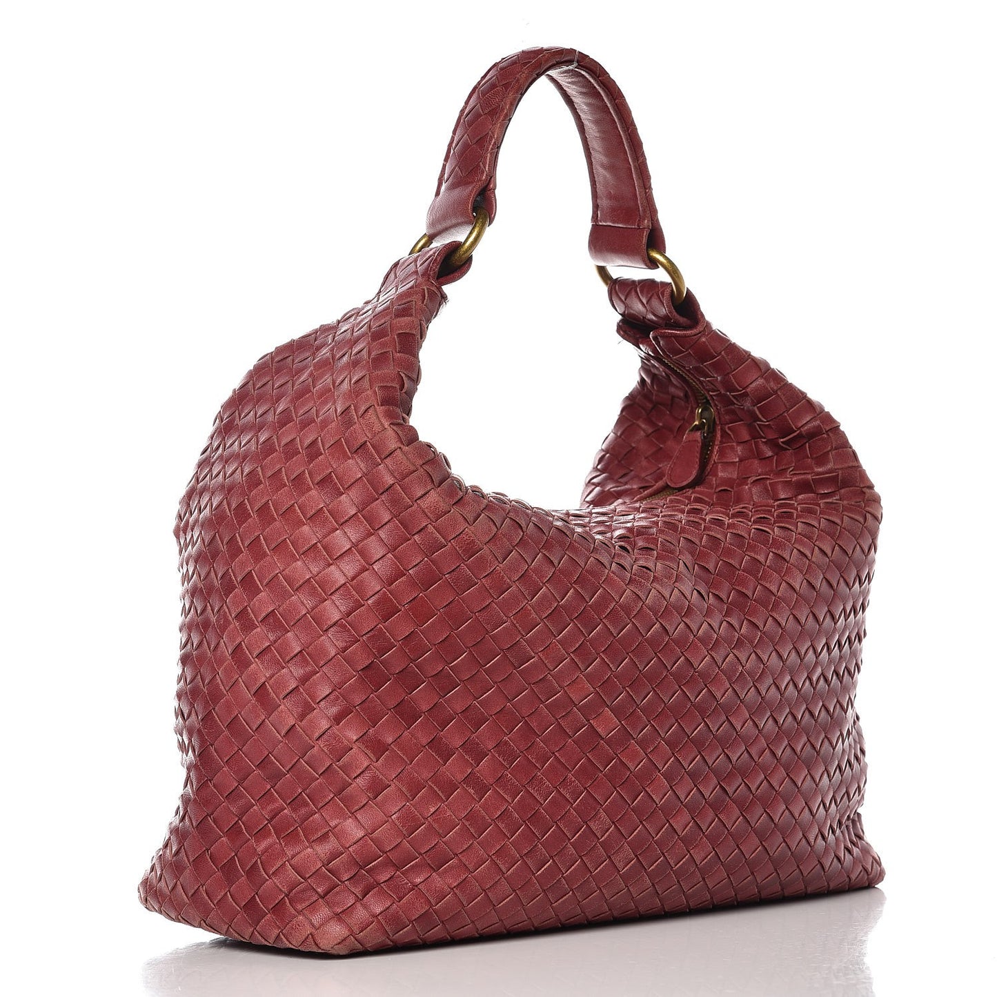 Nappa Intrecciato Pyramid Hobo Brique