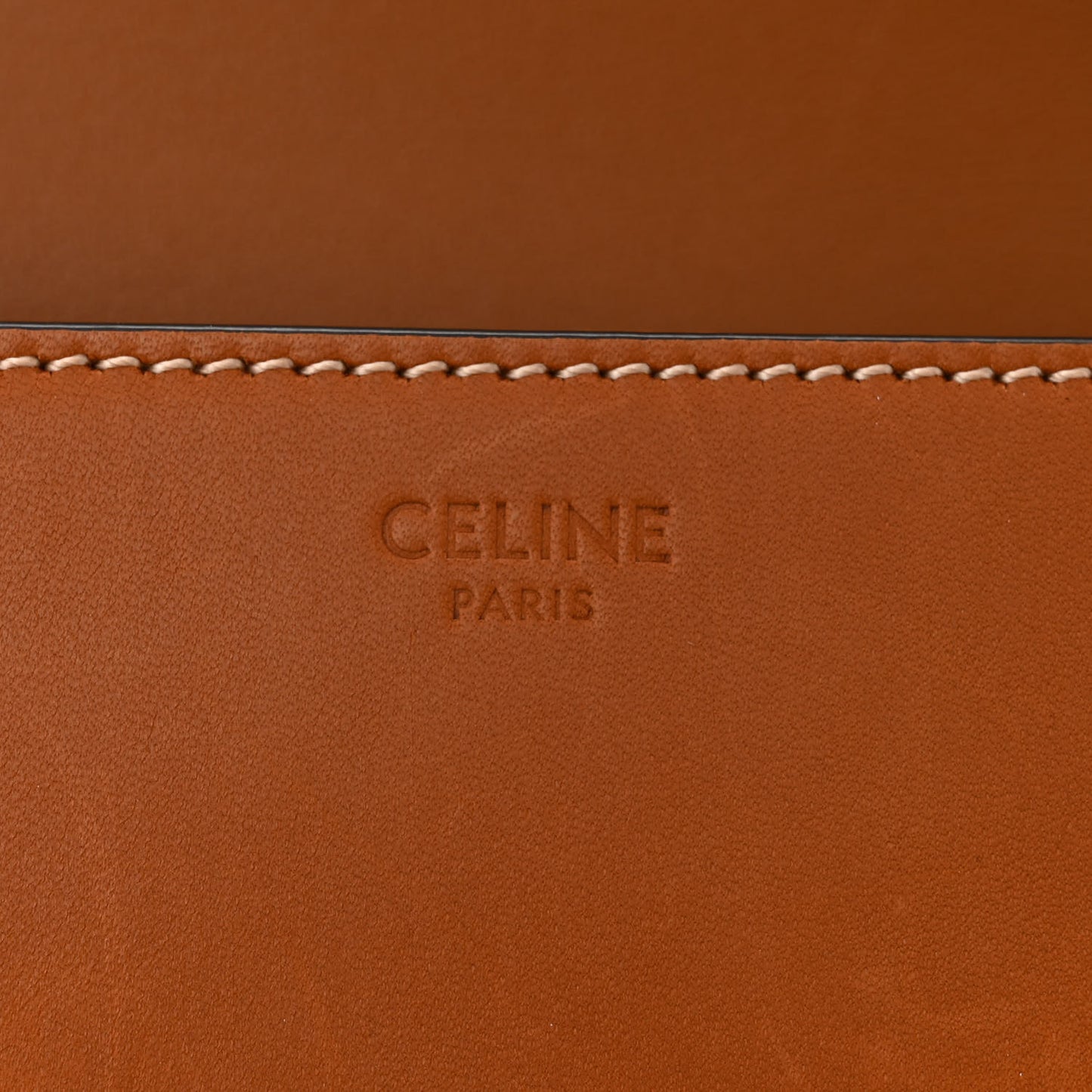 Natural Calfskin Triomphe Shoulder Bag Tan